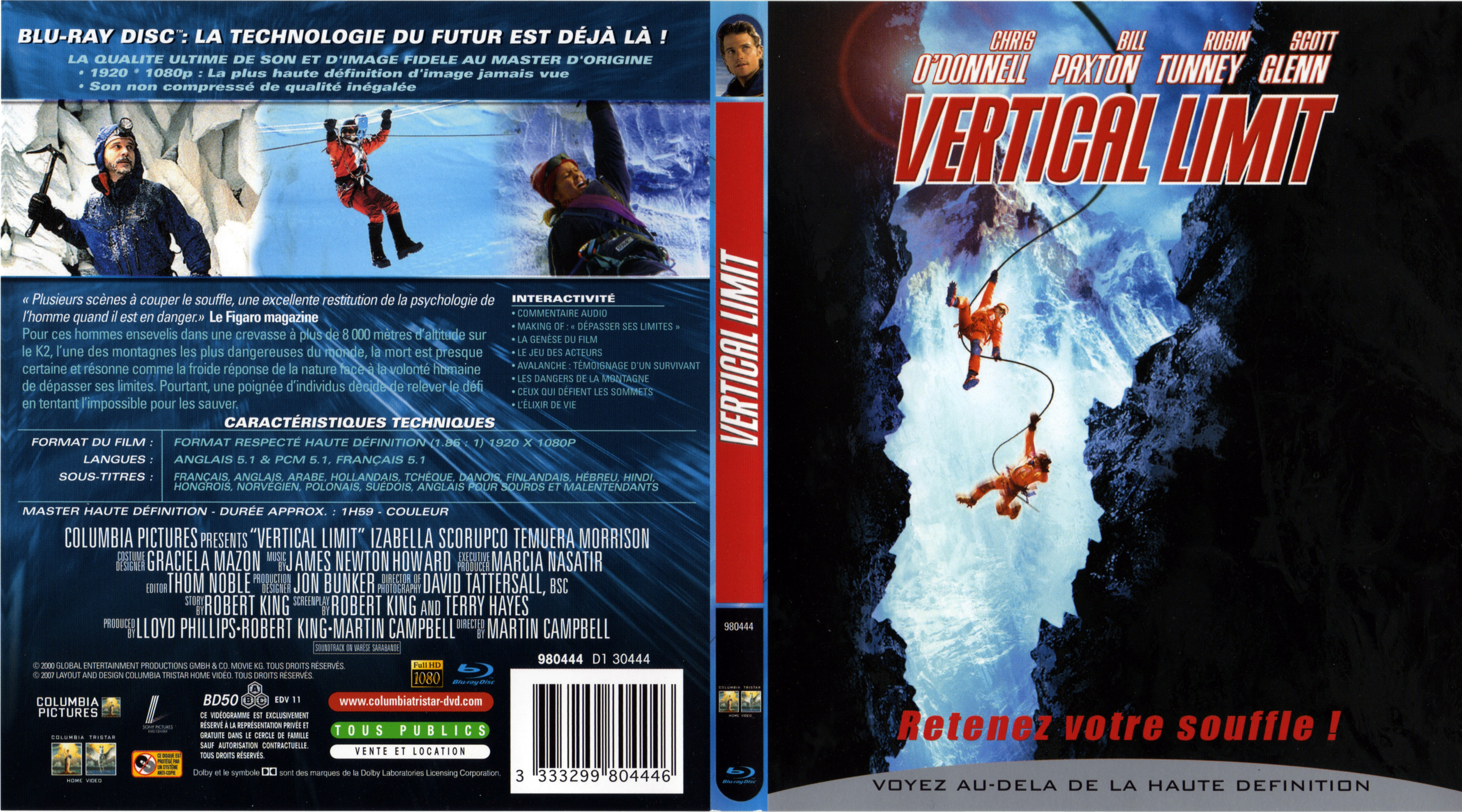 Jaquette DVD Vertical limit (BLU-RAY)