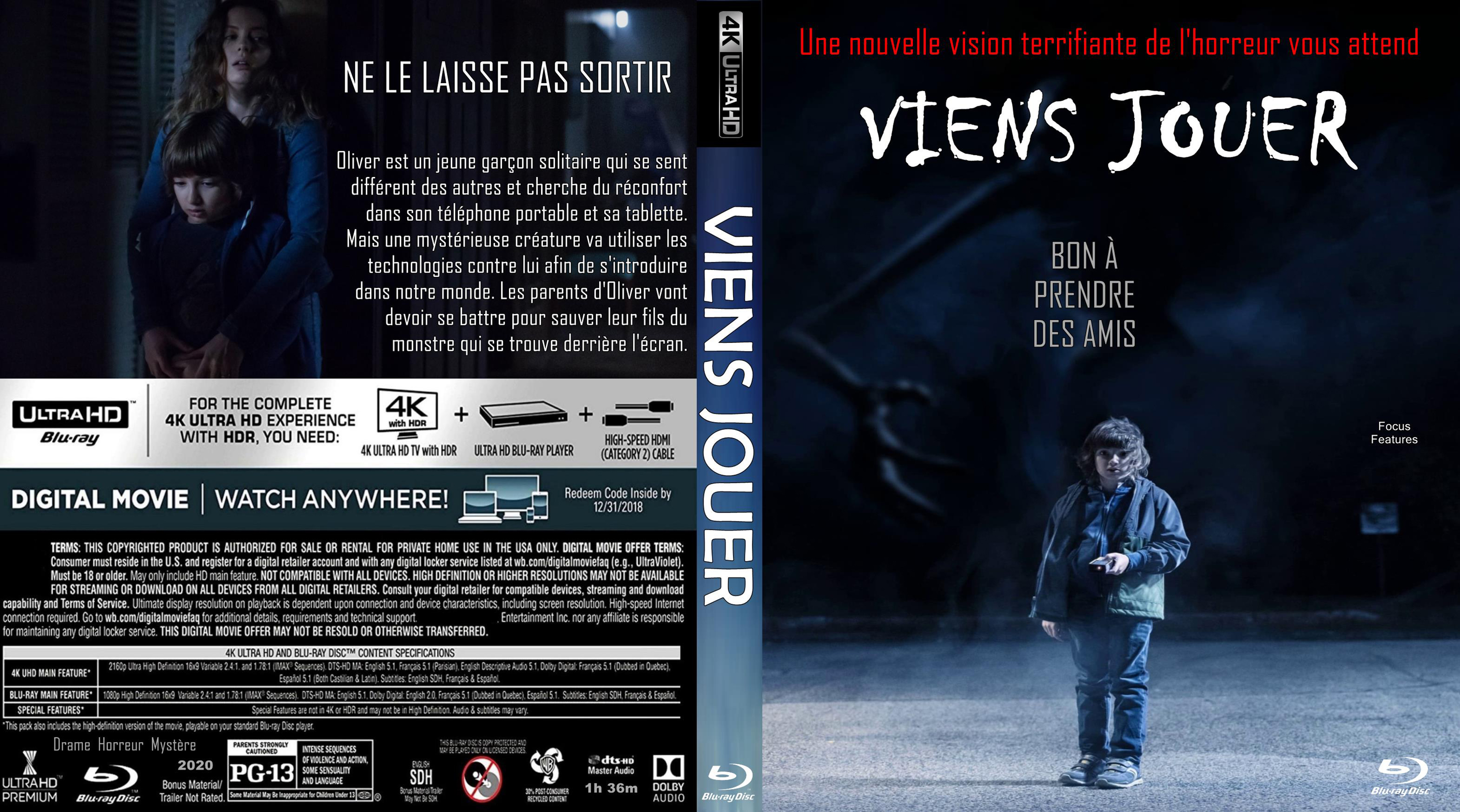 Jaquette DVD Viens jouer custom (BLU-RAY)