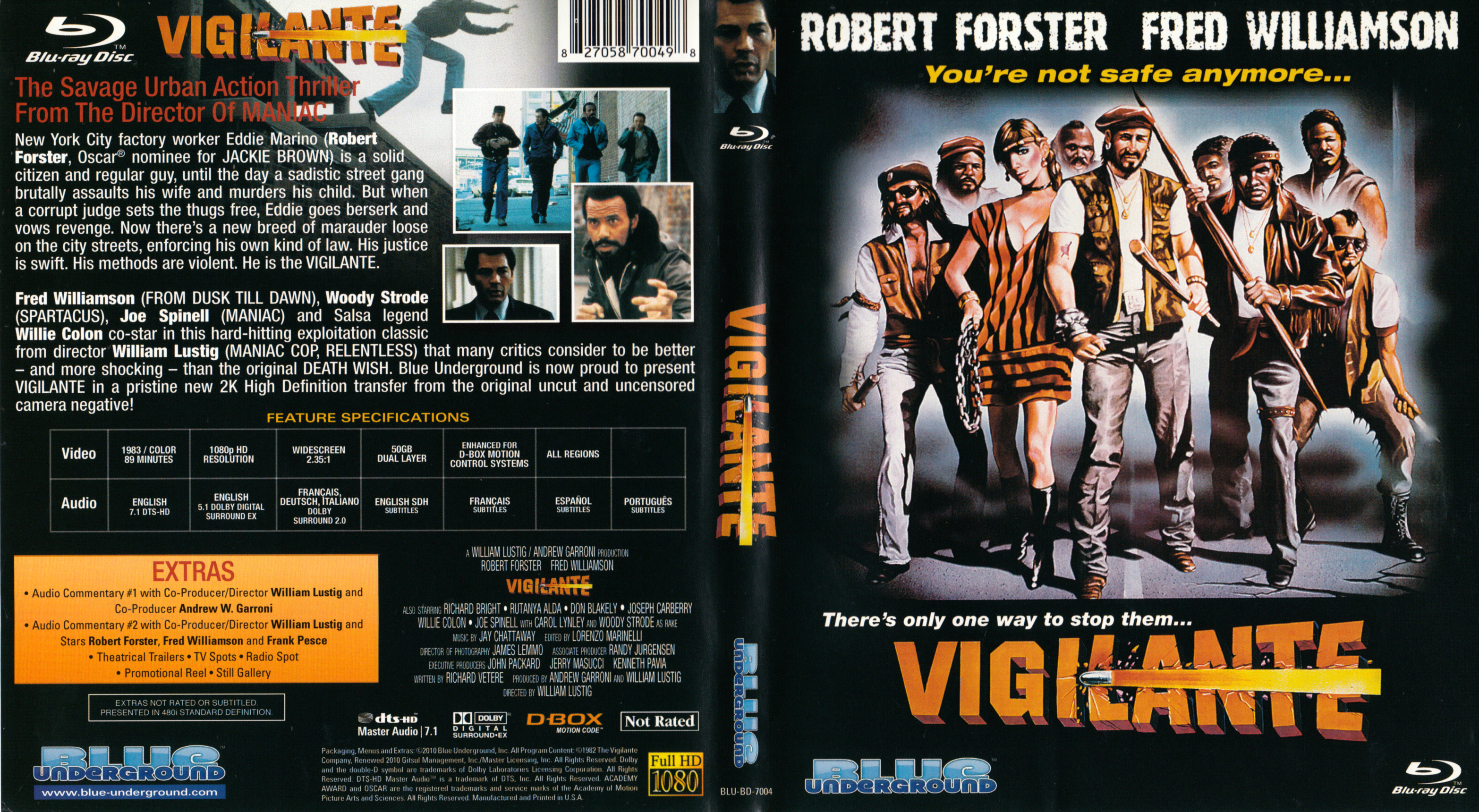 Jaquette DVD Vigilante justice sans sommation Zone 1 (BLU-RAY)