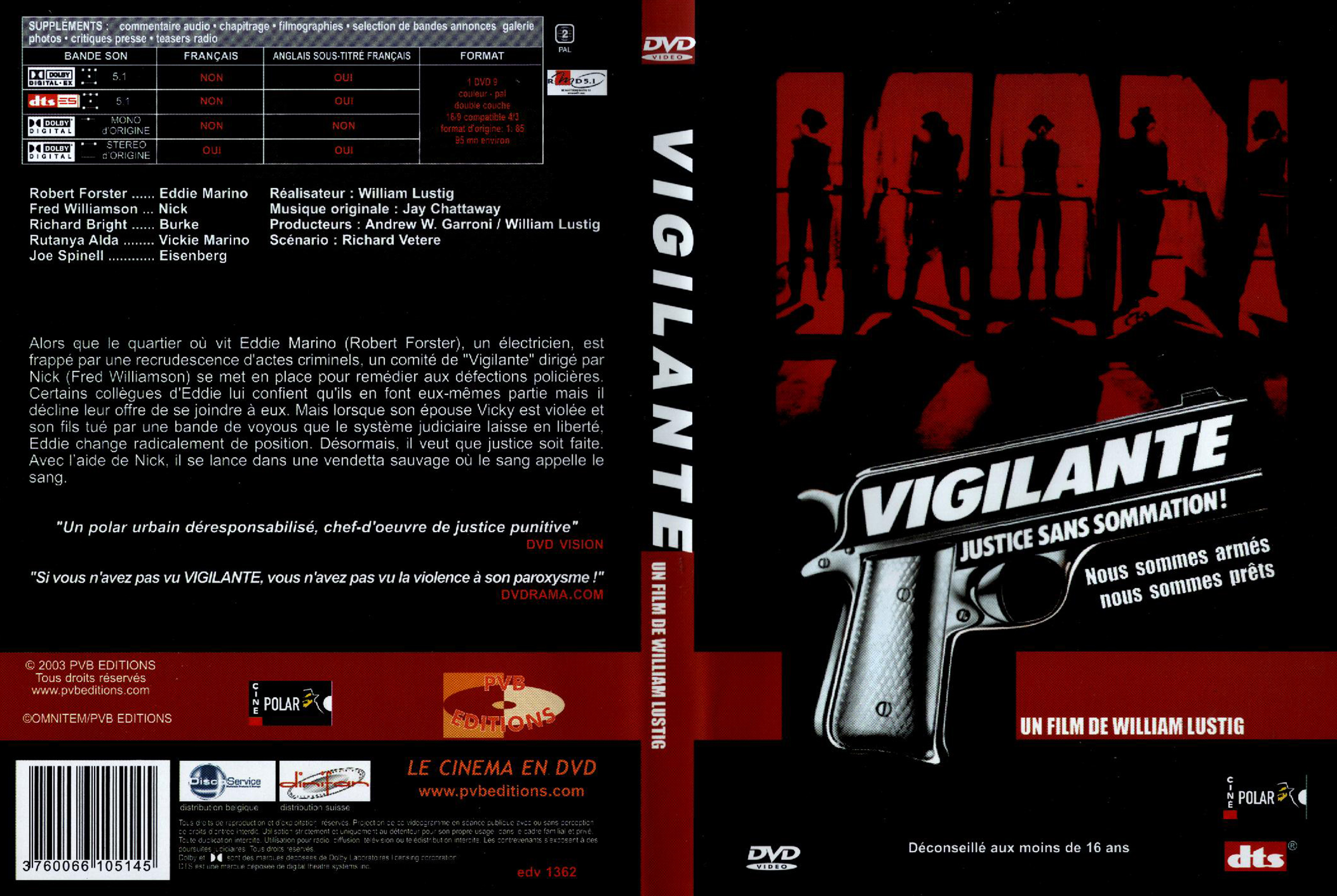 Jaquette DVD Vigilante justice sans sommation v2