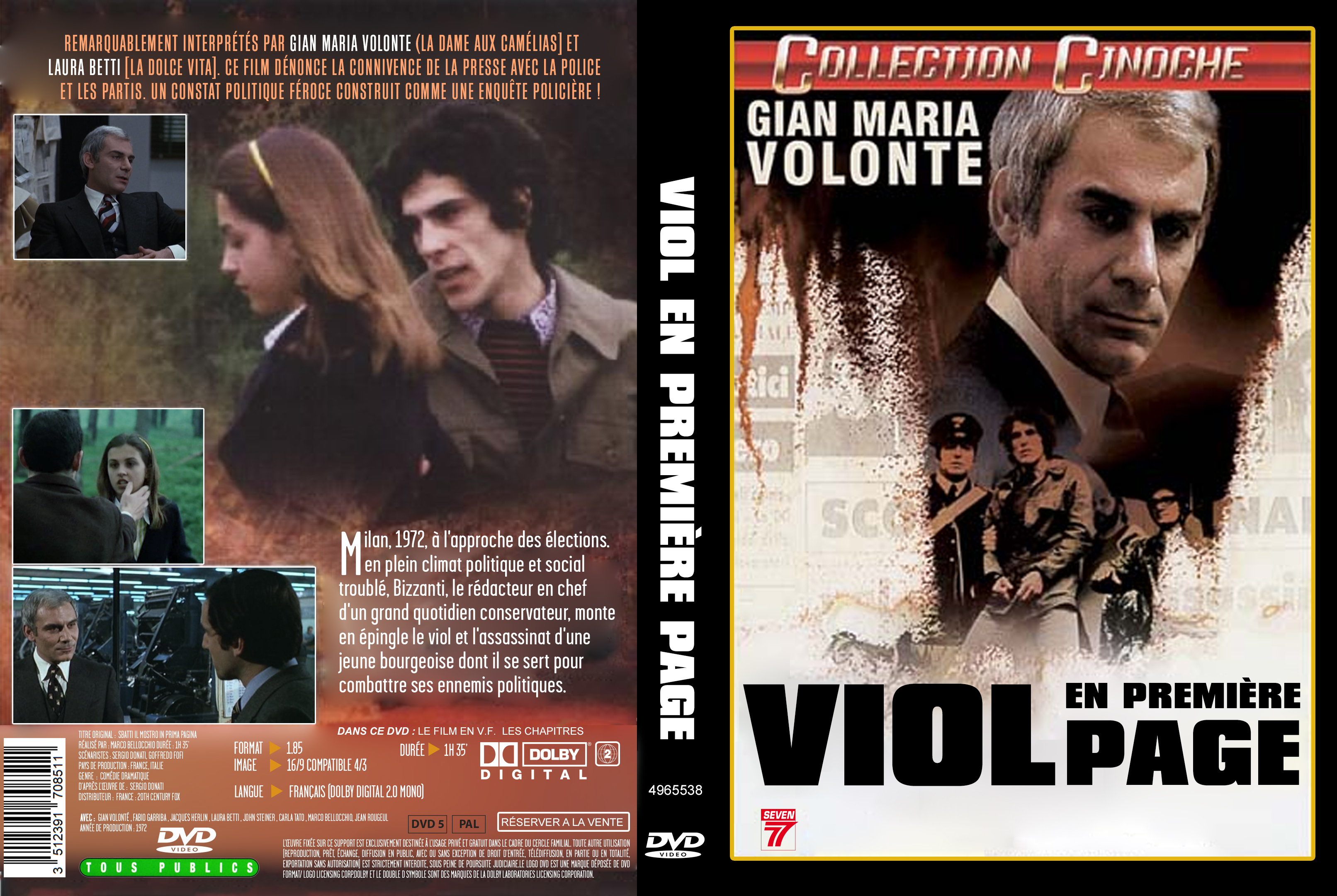 Jaquette DVD Viol en premire page custom