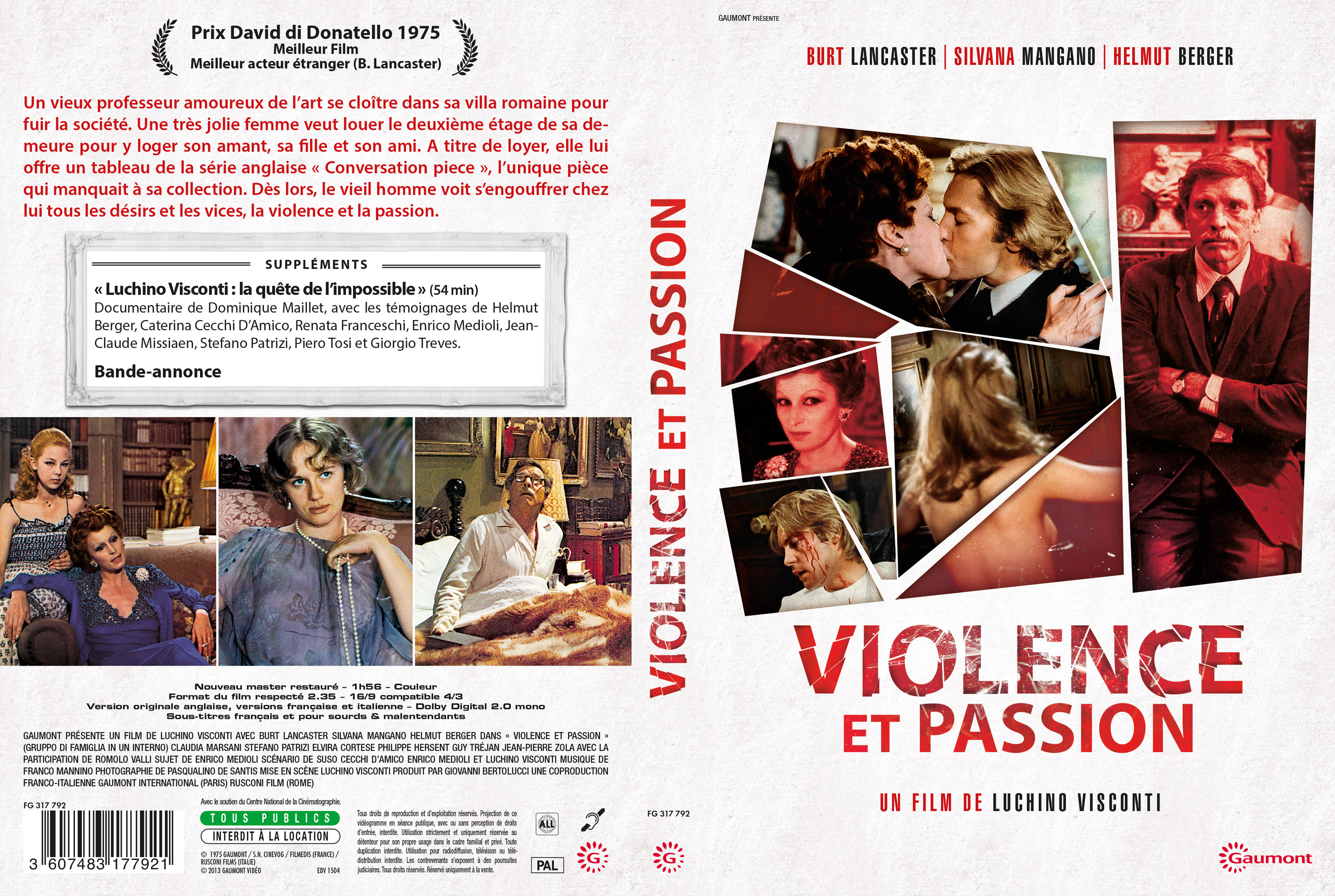Jaquette DVD de Violence et Passion - Cin��ma Passion
