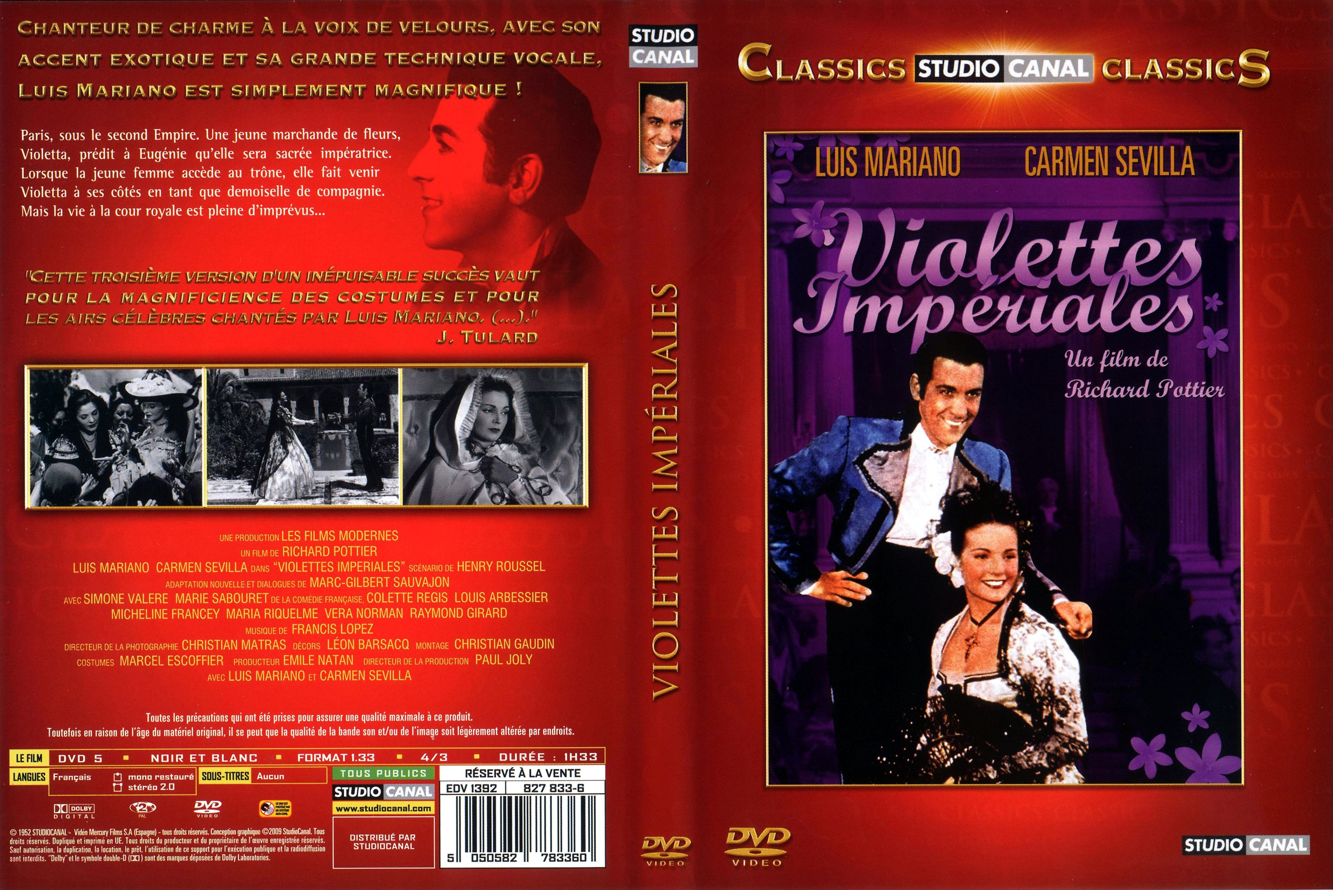 Jaquette DVD Violettes impriales