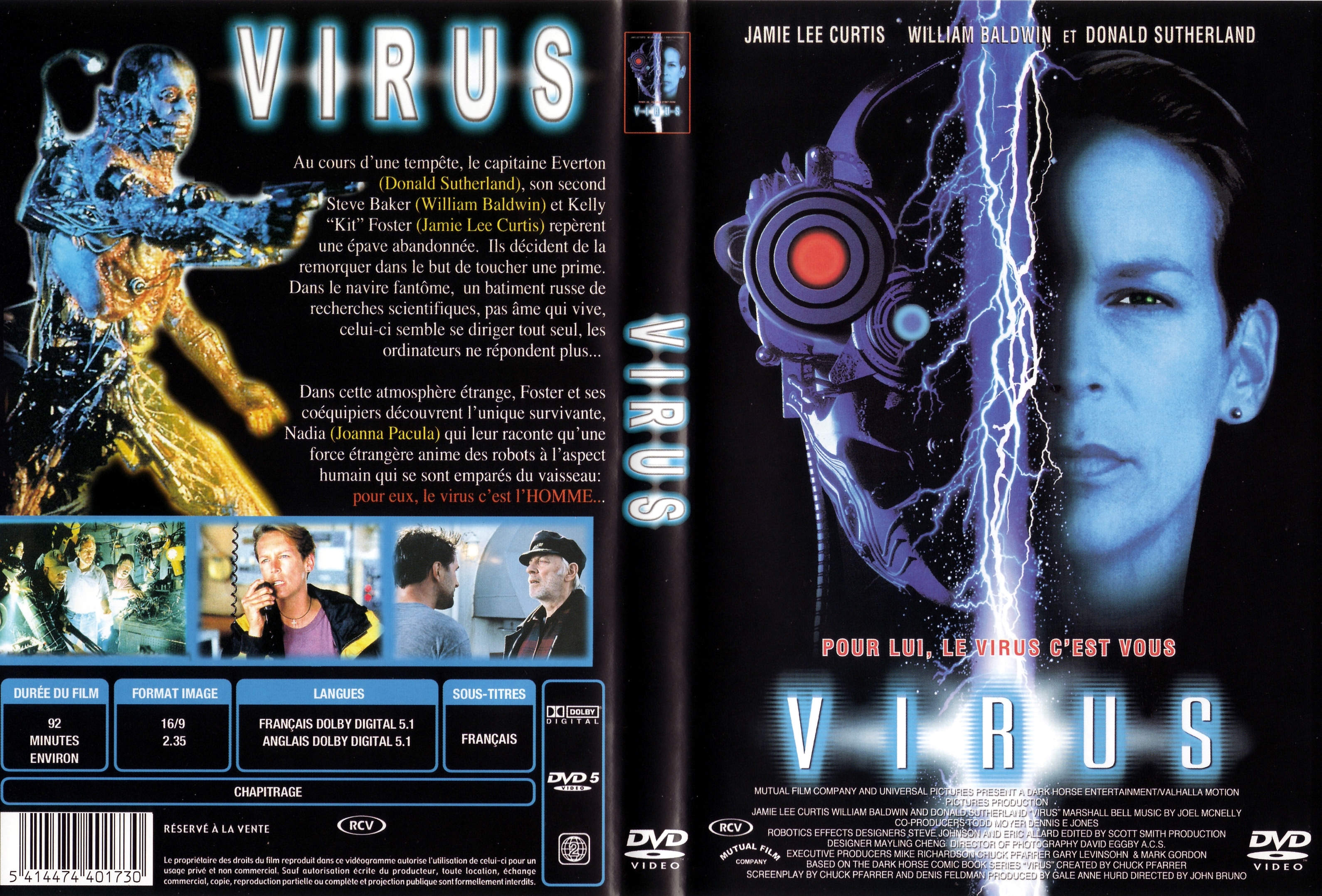 Jaquette DVD Virus (Jamie Lee Curtis)