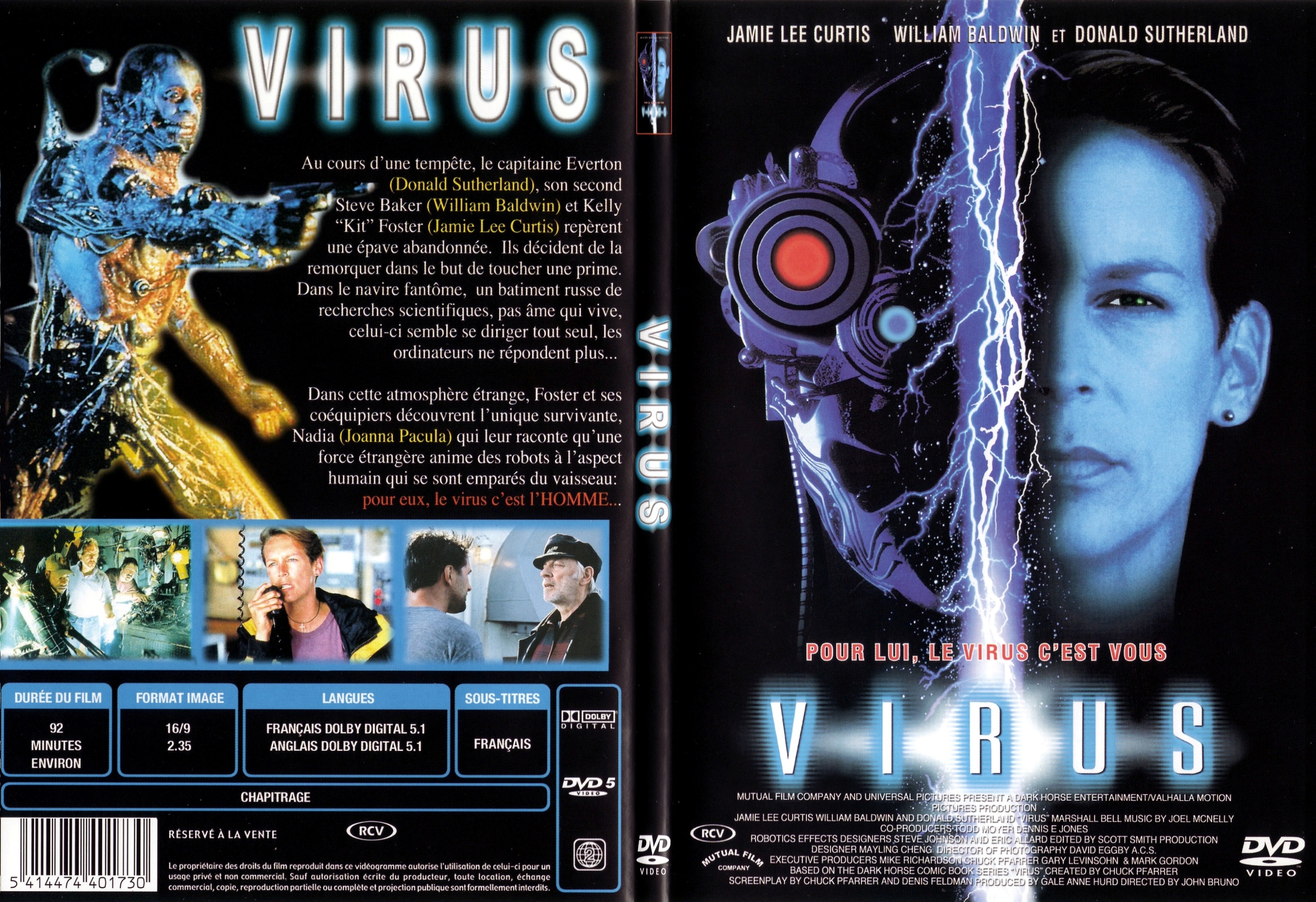 Jaquette DVD Virus (Jamie Lee Curtis) - SLIM