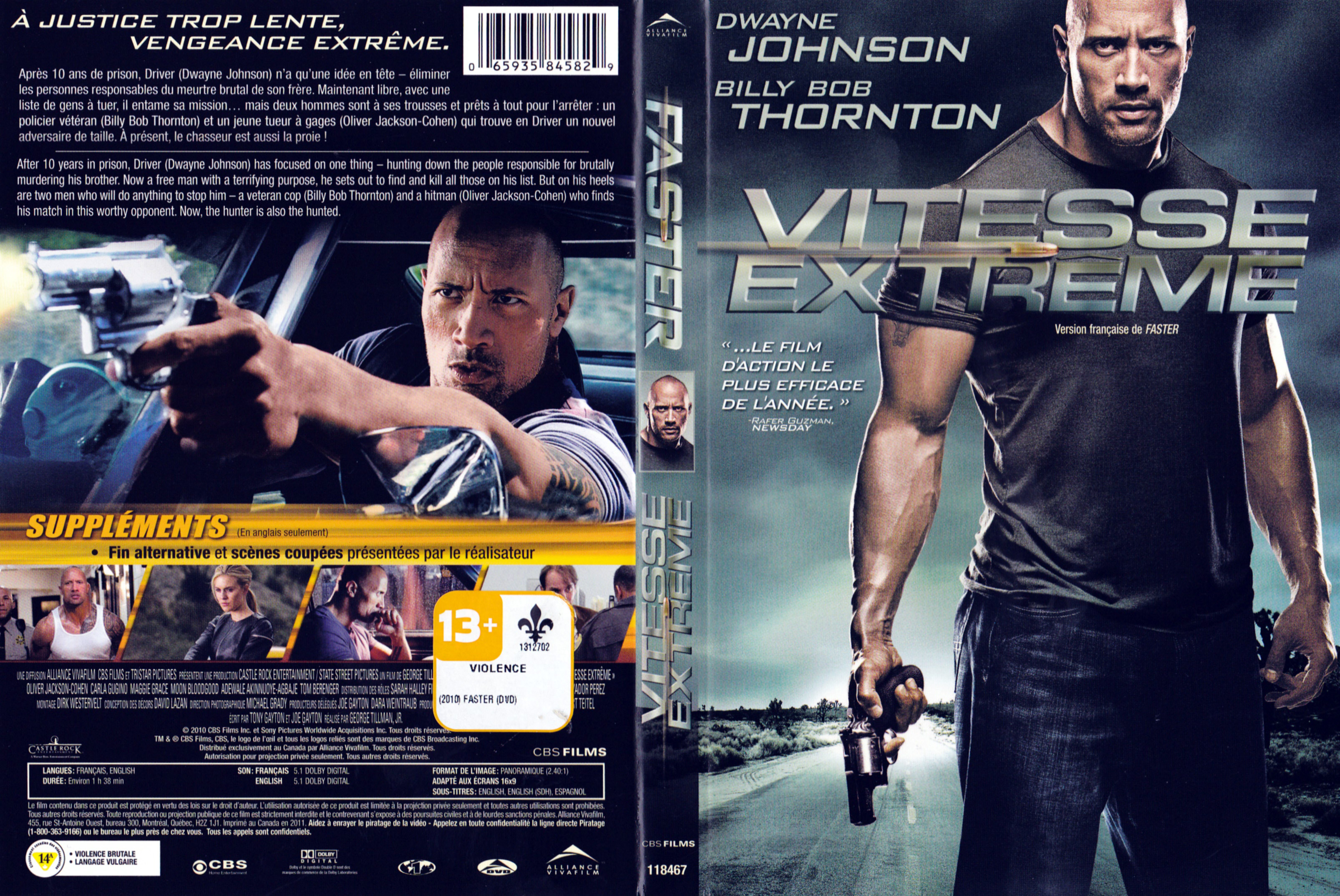 Jaquette DVD Vitesse extreme - Faster (Canadienne)