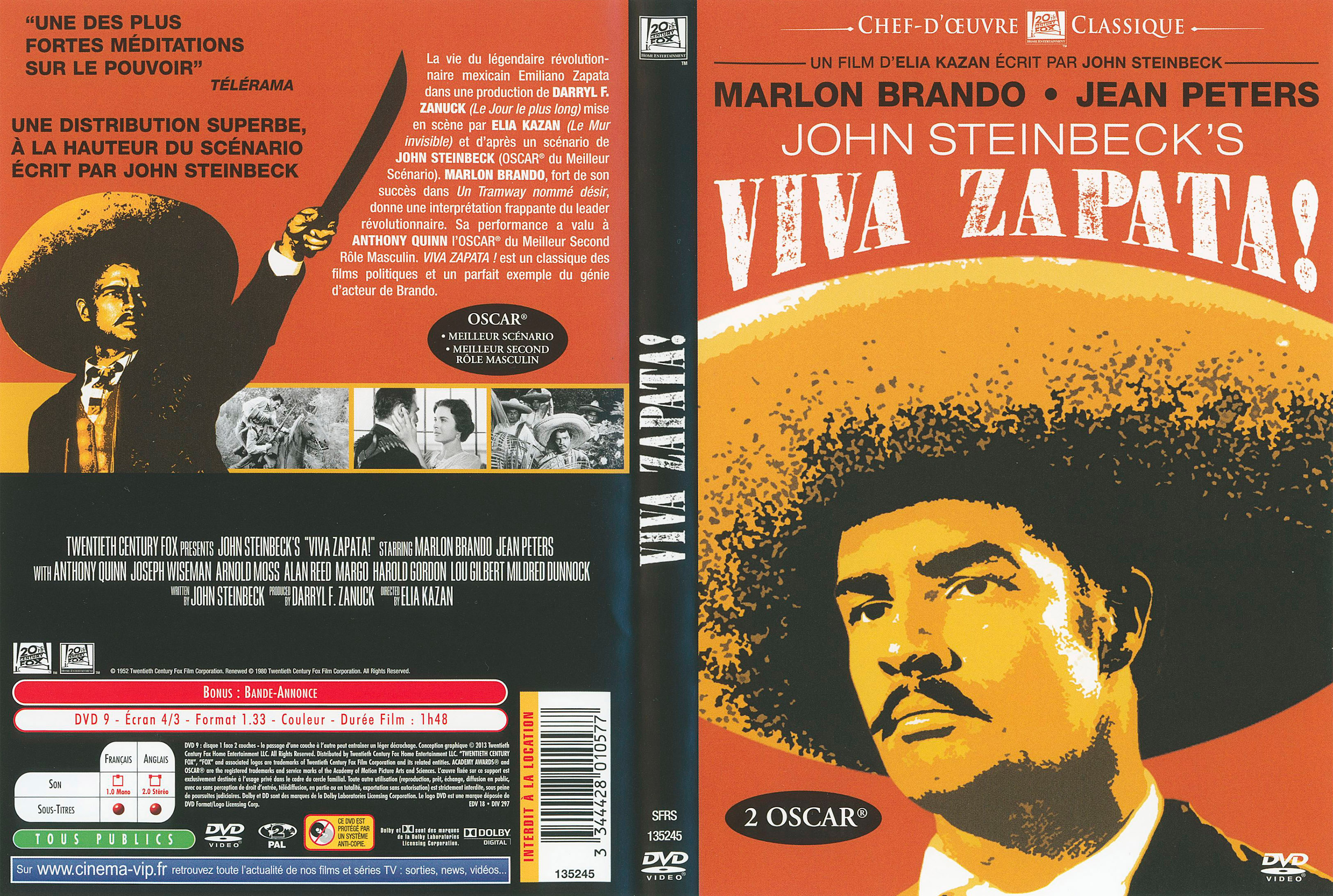 Jaquette DVD Viva Zapata ! v2
