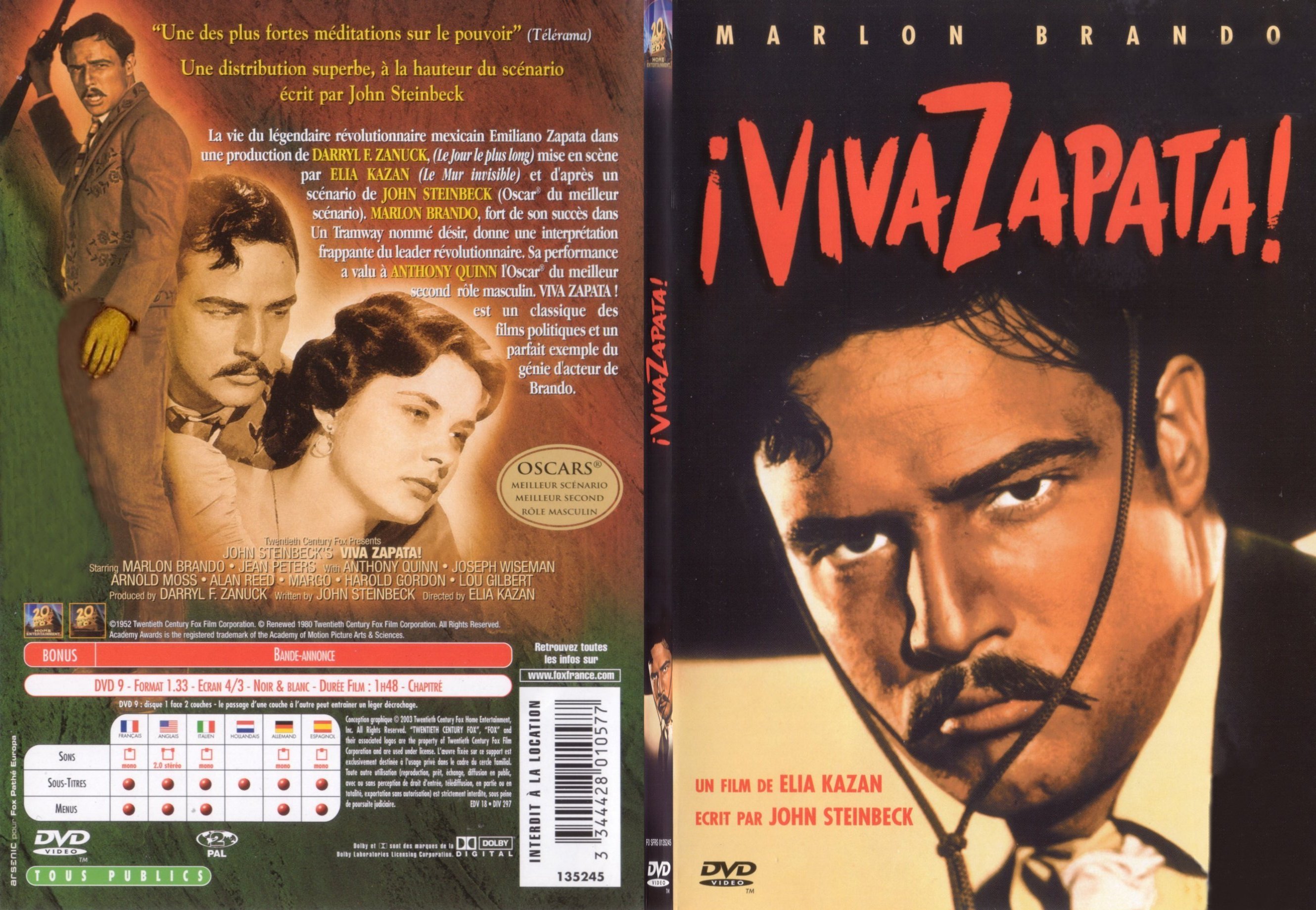 Jaquette DVD Viva Zapata - SLIM