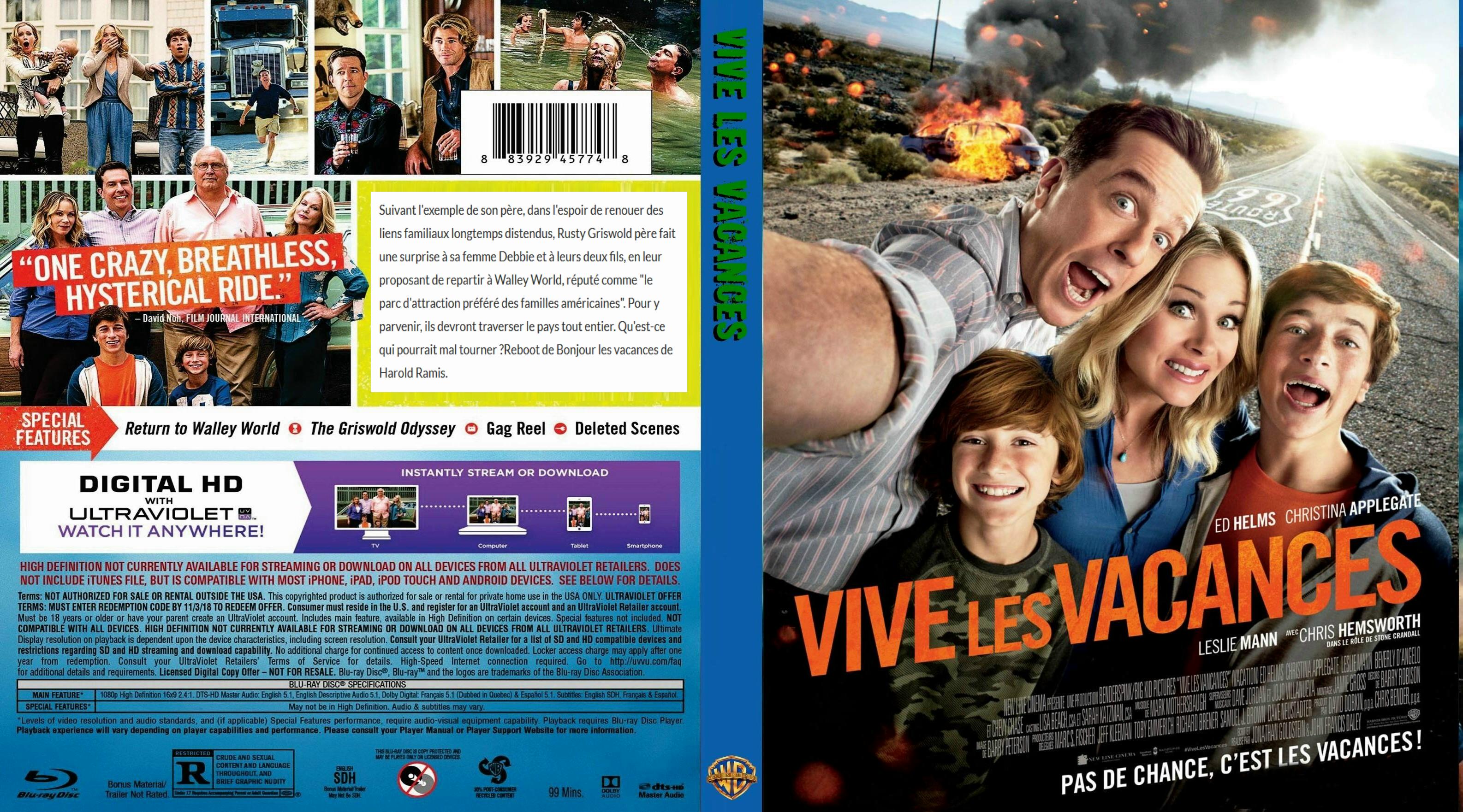 Jaquette DVD Vive les vacances custom (BLU-RAY)