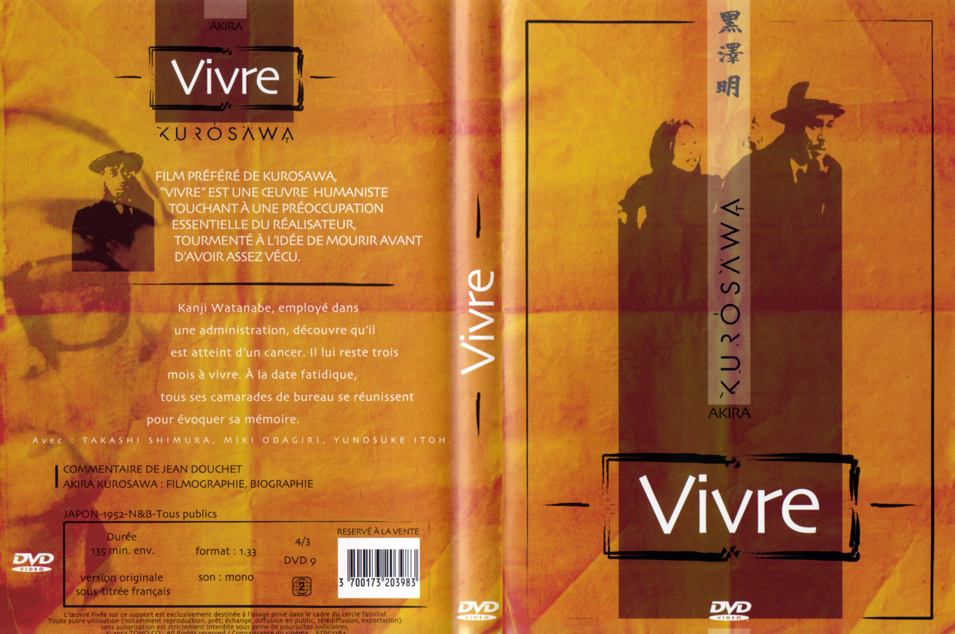 Jaquette DVD Vivre
