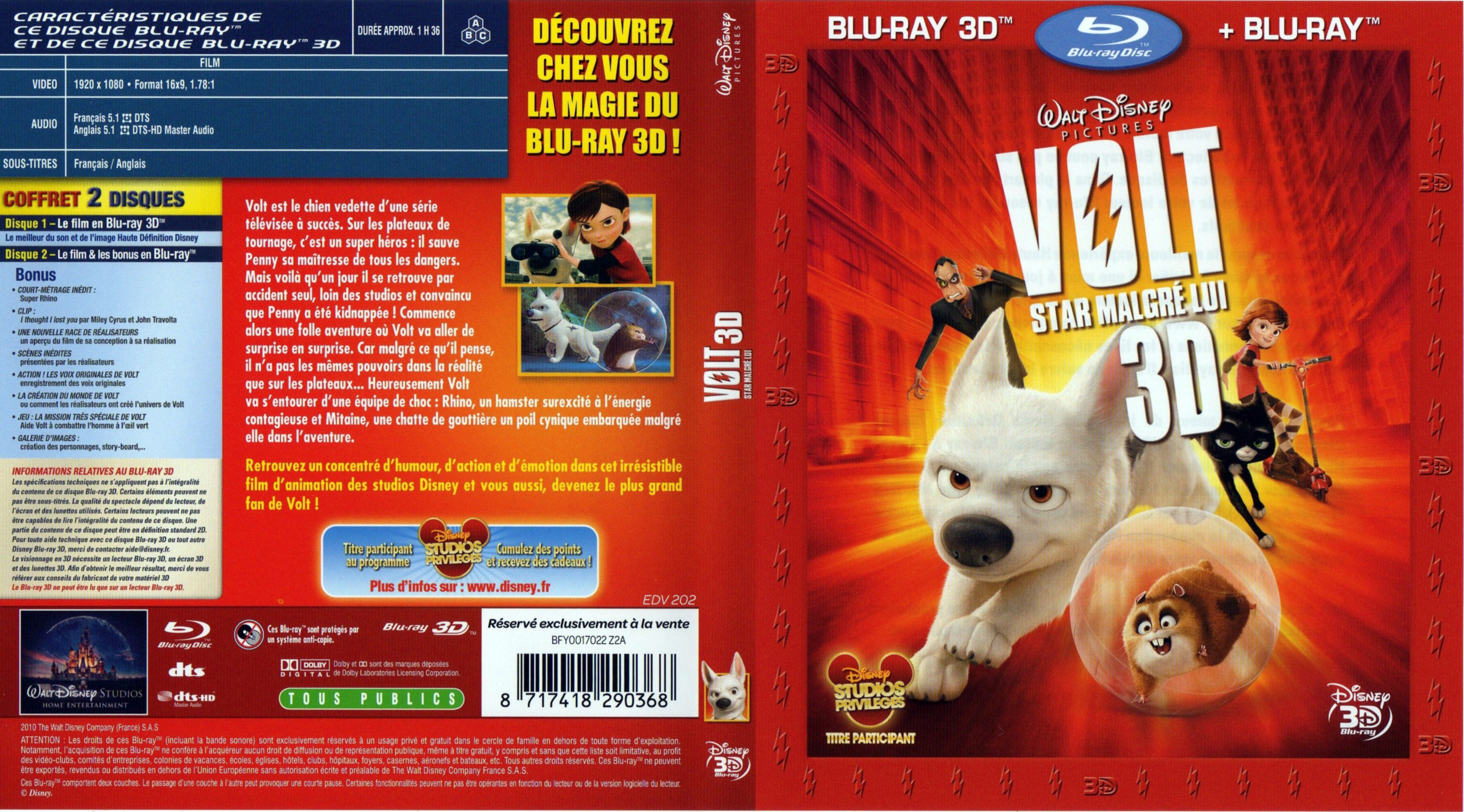 Jaquette DVD Volt 3D (BLU-RAY)
