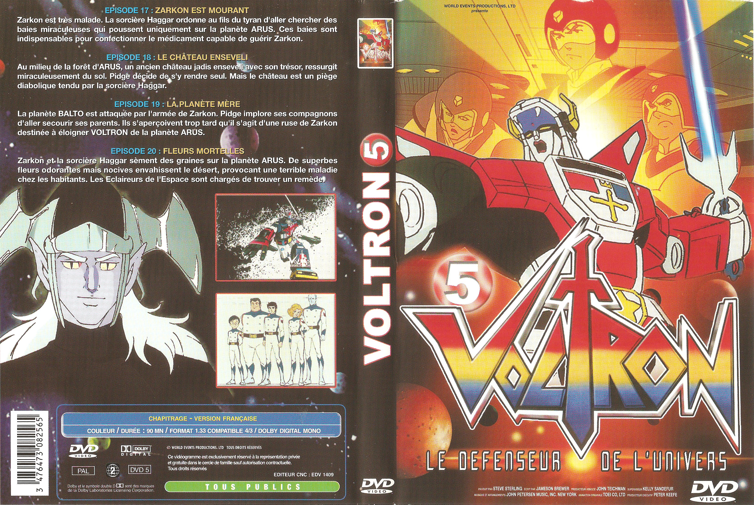 Jaquette DVD Voltron Vol 05