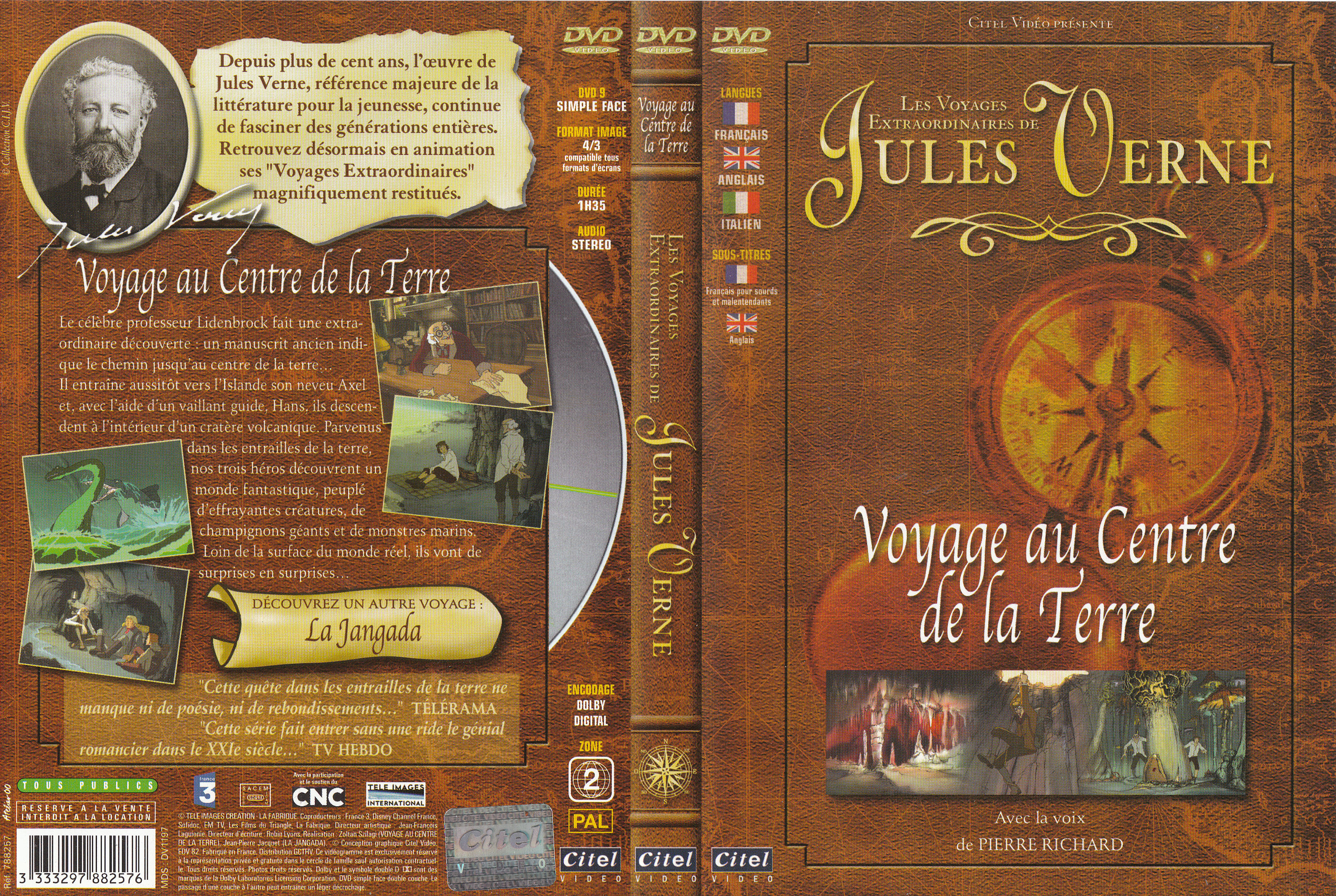Jaquette DVD Voyage au centre de la Terre (DA)