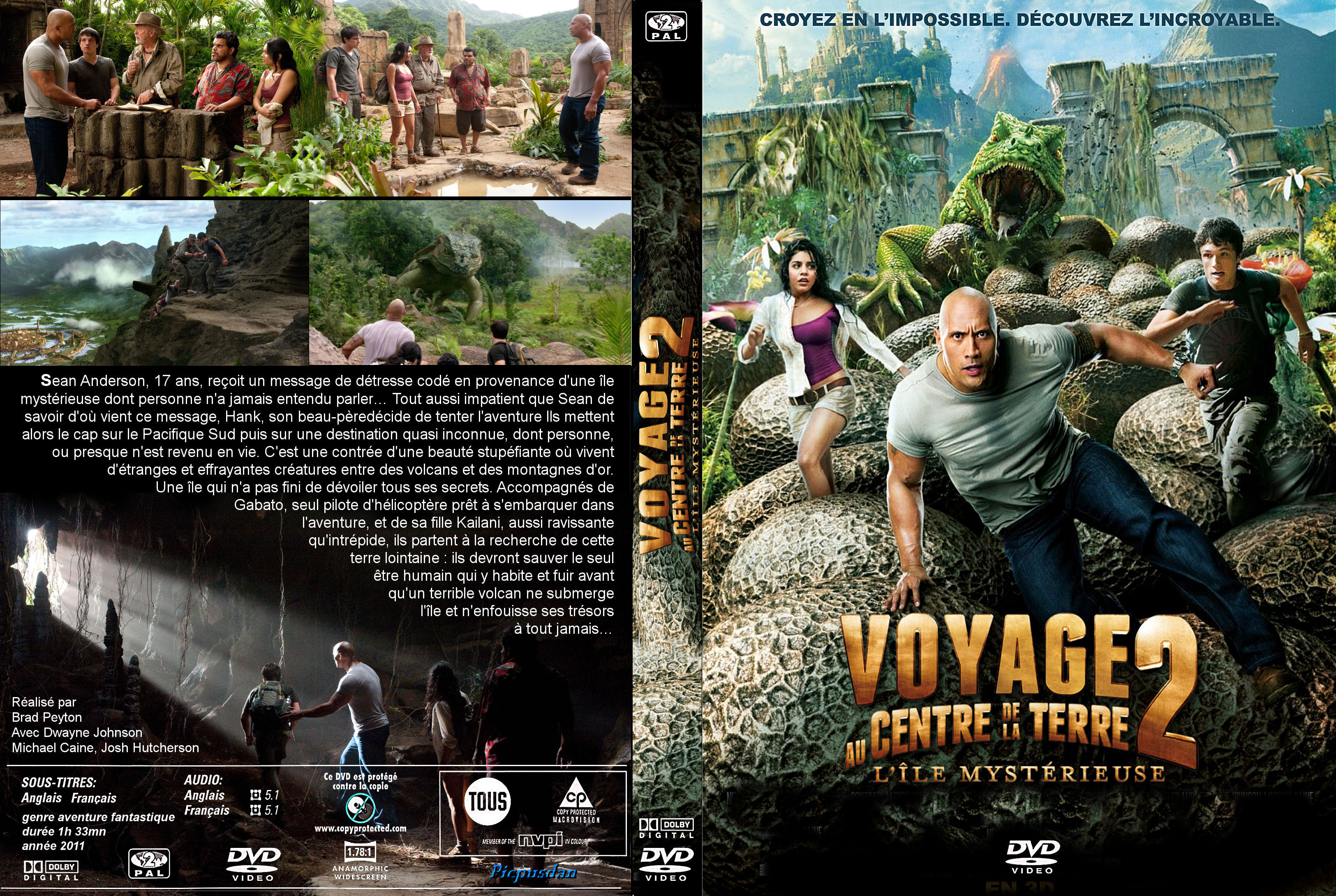 Jaquette DVD Voyage au centre de la terre 2 custom