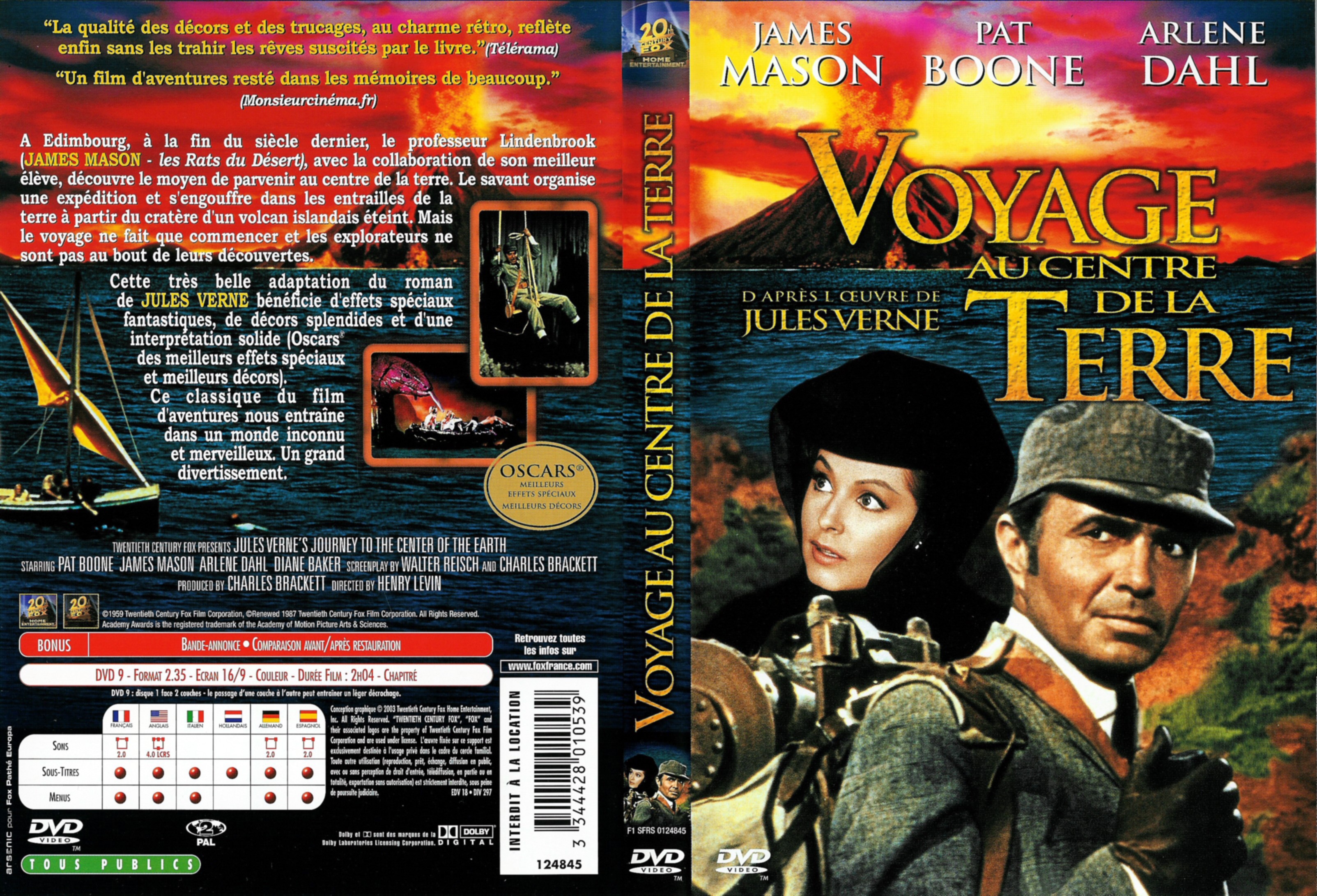 Jaquette DVD Voyage au centre de la terre (1959)