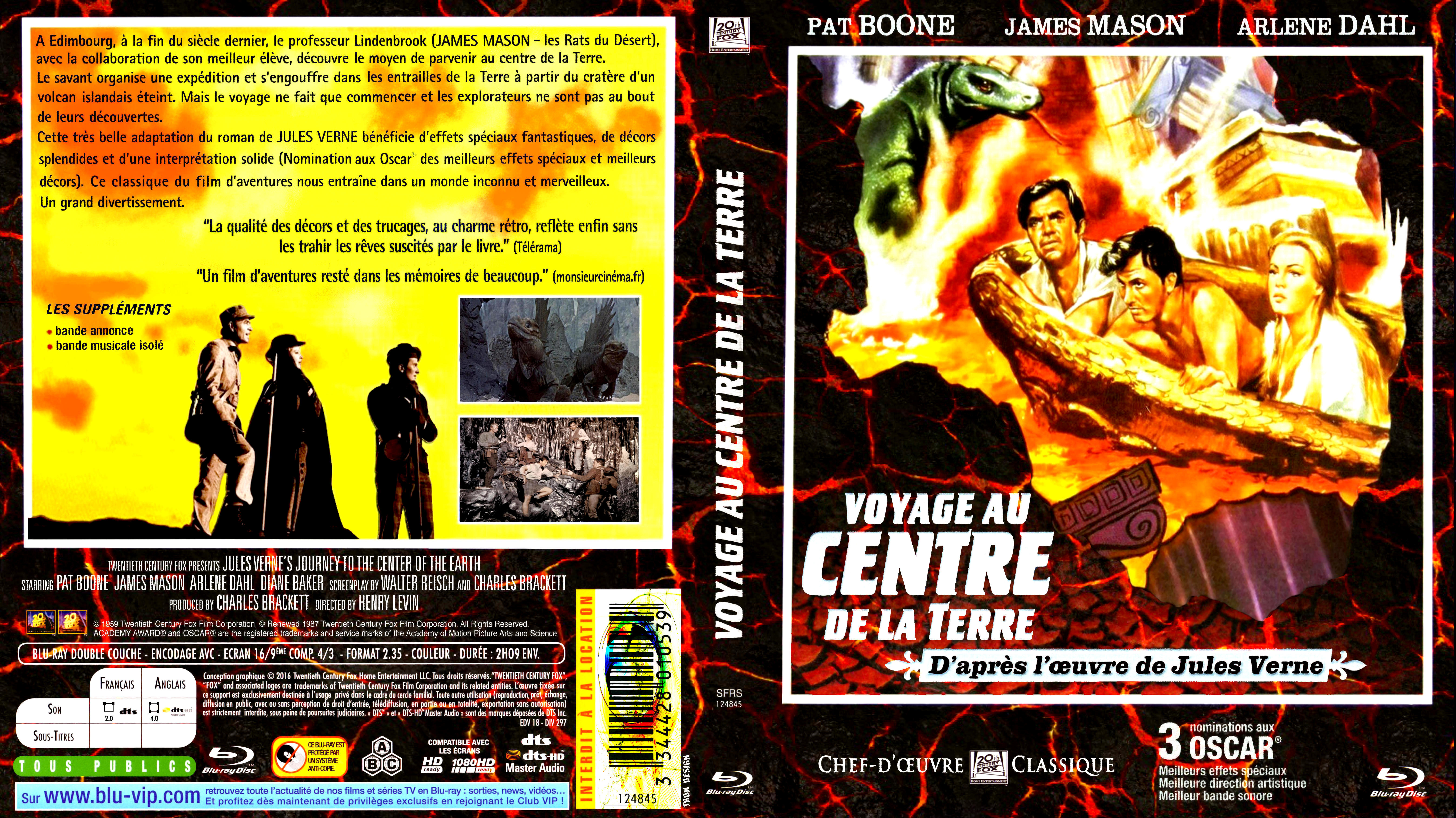 Jaquette DVD Voyage au centre de la terre (1959) custom (BLU-RAY)