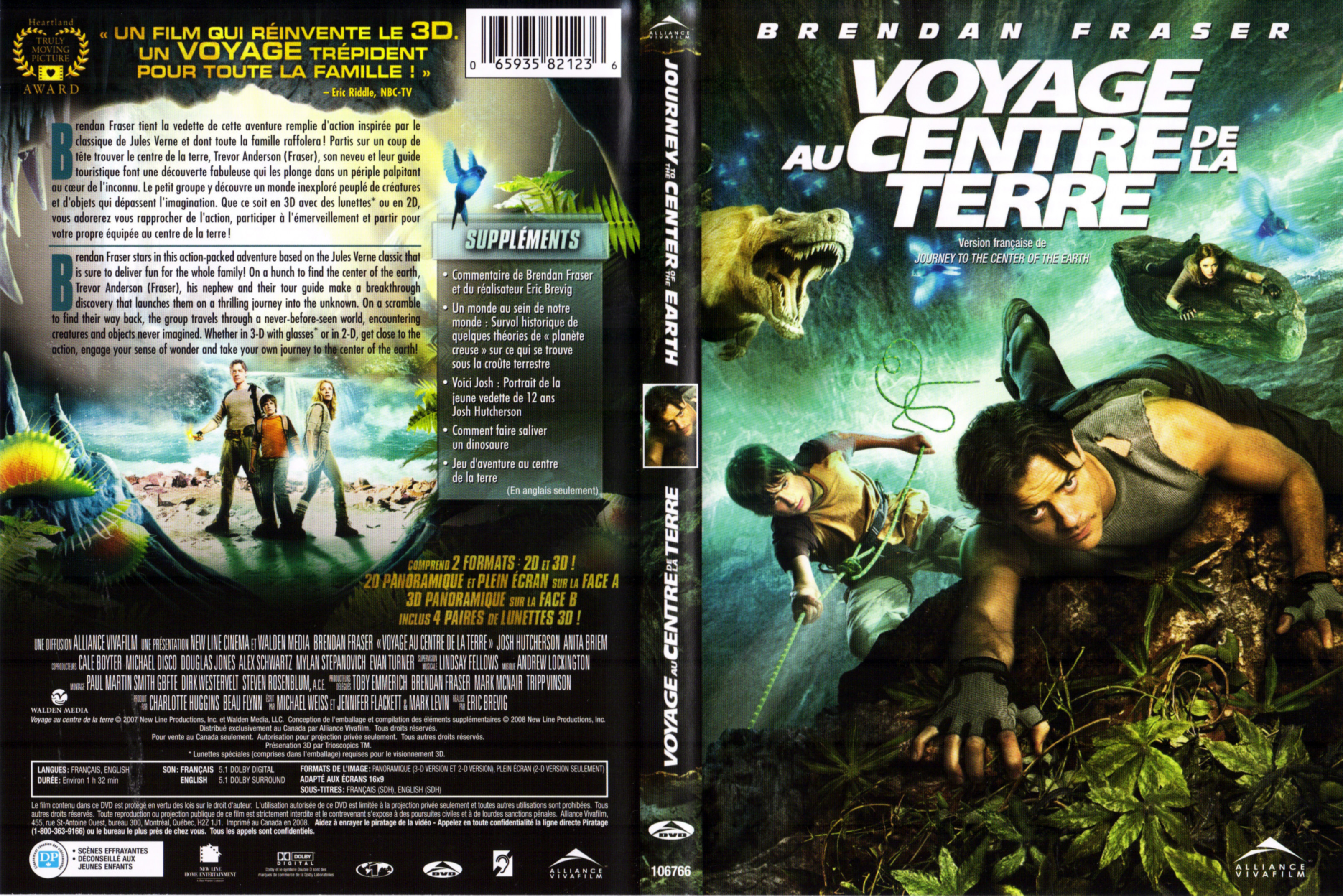 Jaquette DVD Voyage au centre de la terre (2008) (Canadienne)