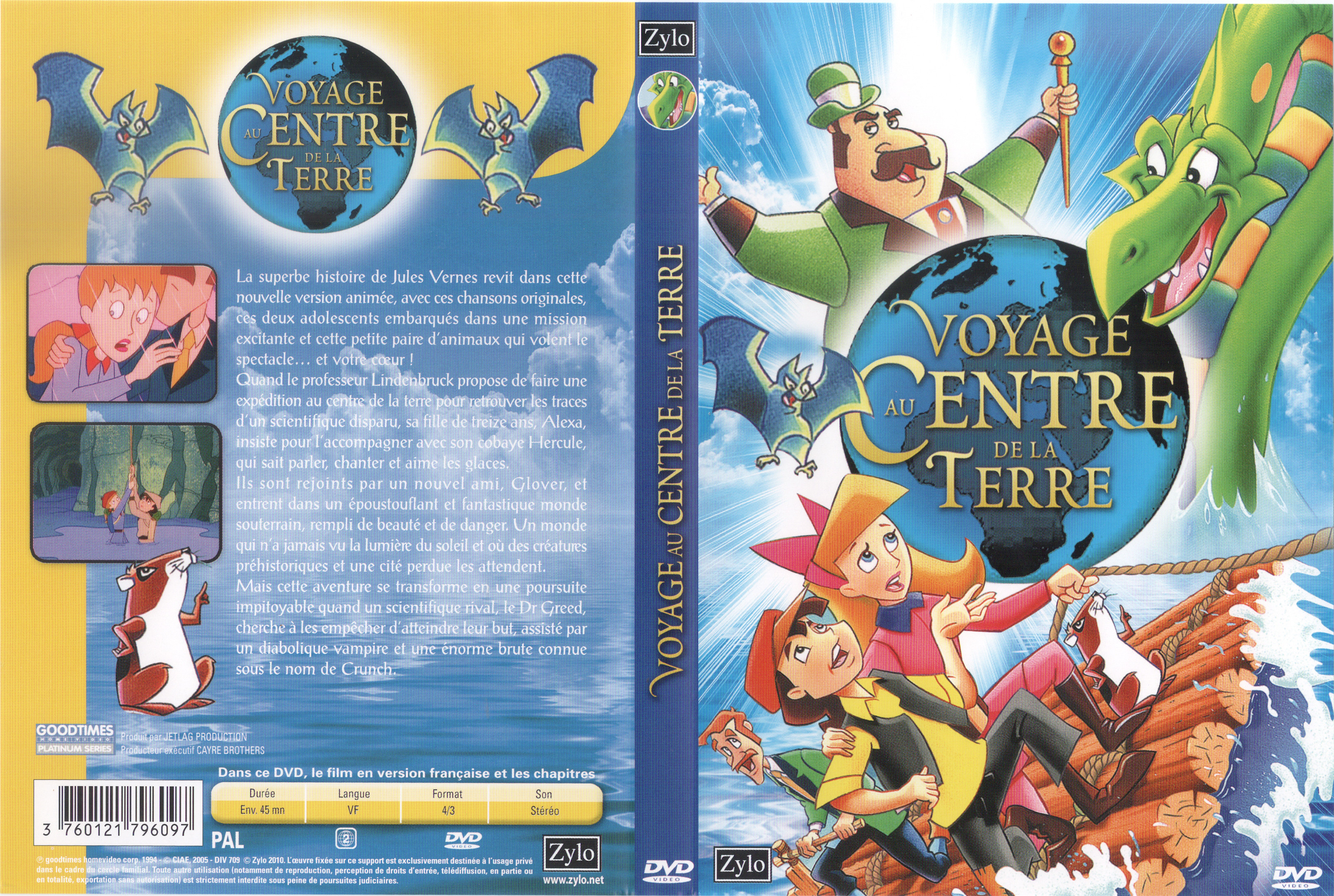 Jaquette DVD Voyage au centre de la terre (DA) (1994)