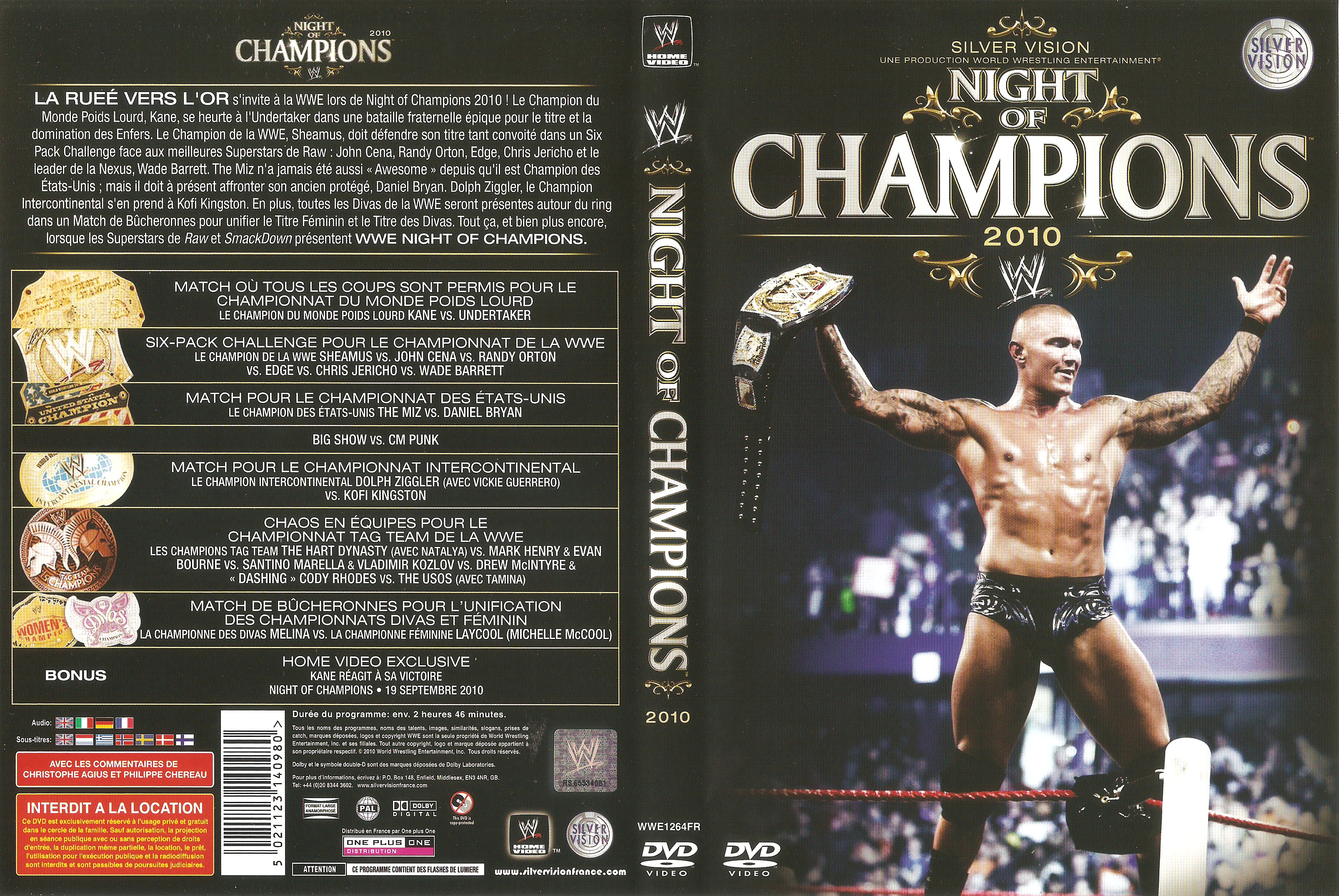Jaquette DVD WWE Night of Champions 2010