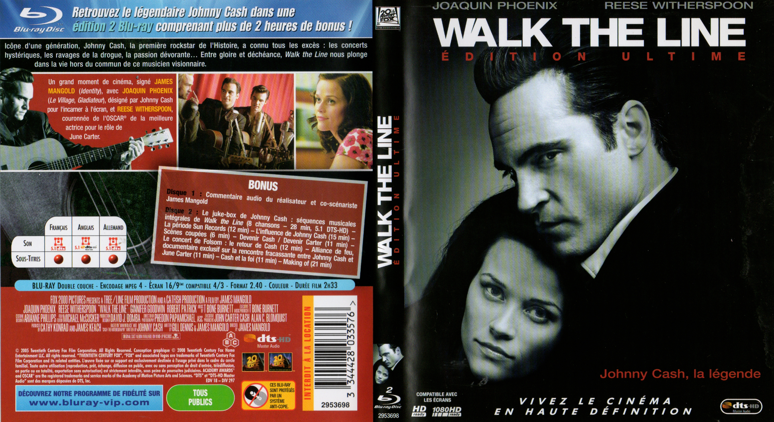 Jaquette DVD Walk the line (BLU-RAY) v2