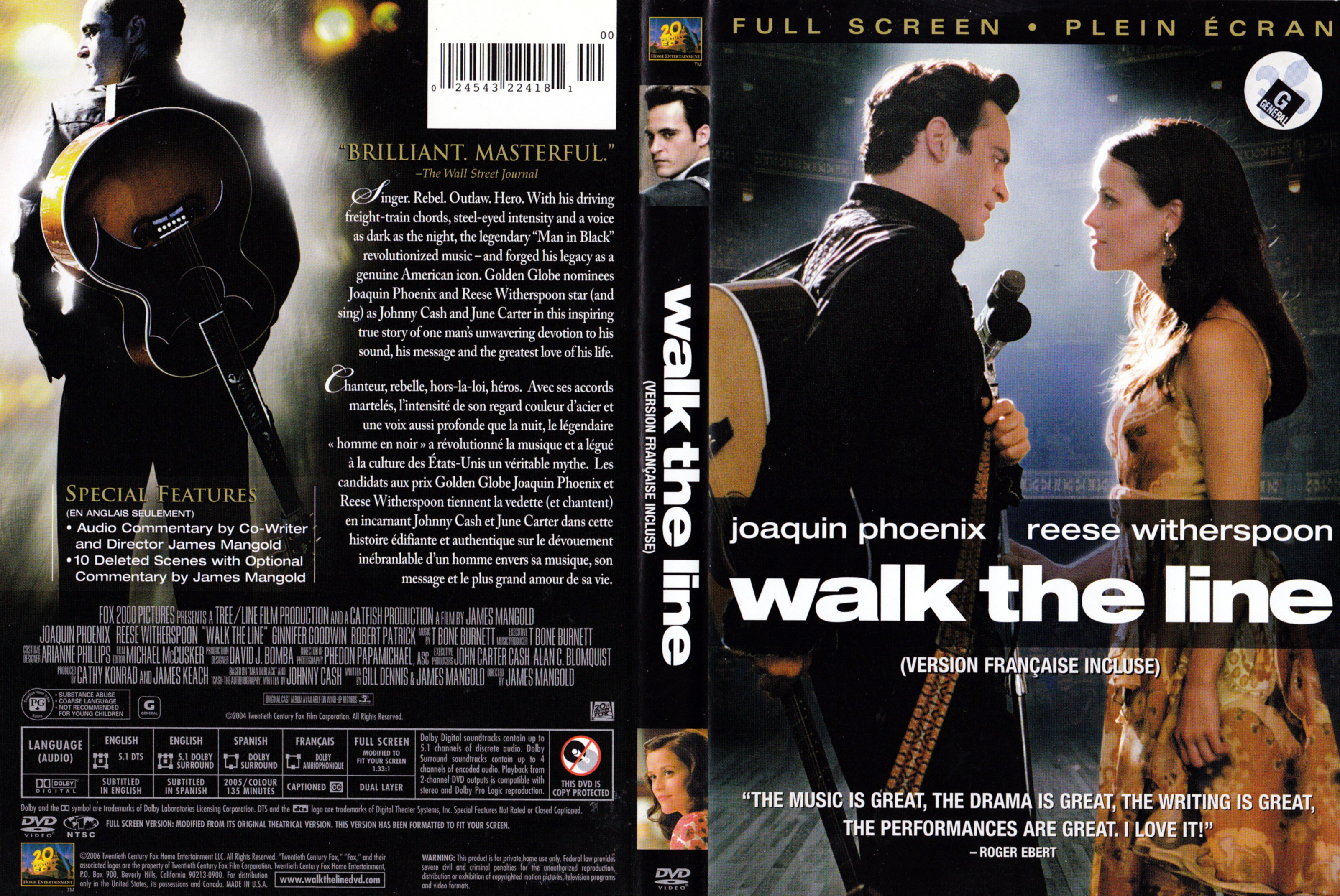 Jaquette DVD Walk the line (Canadienne)