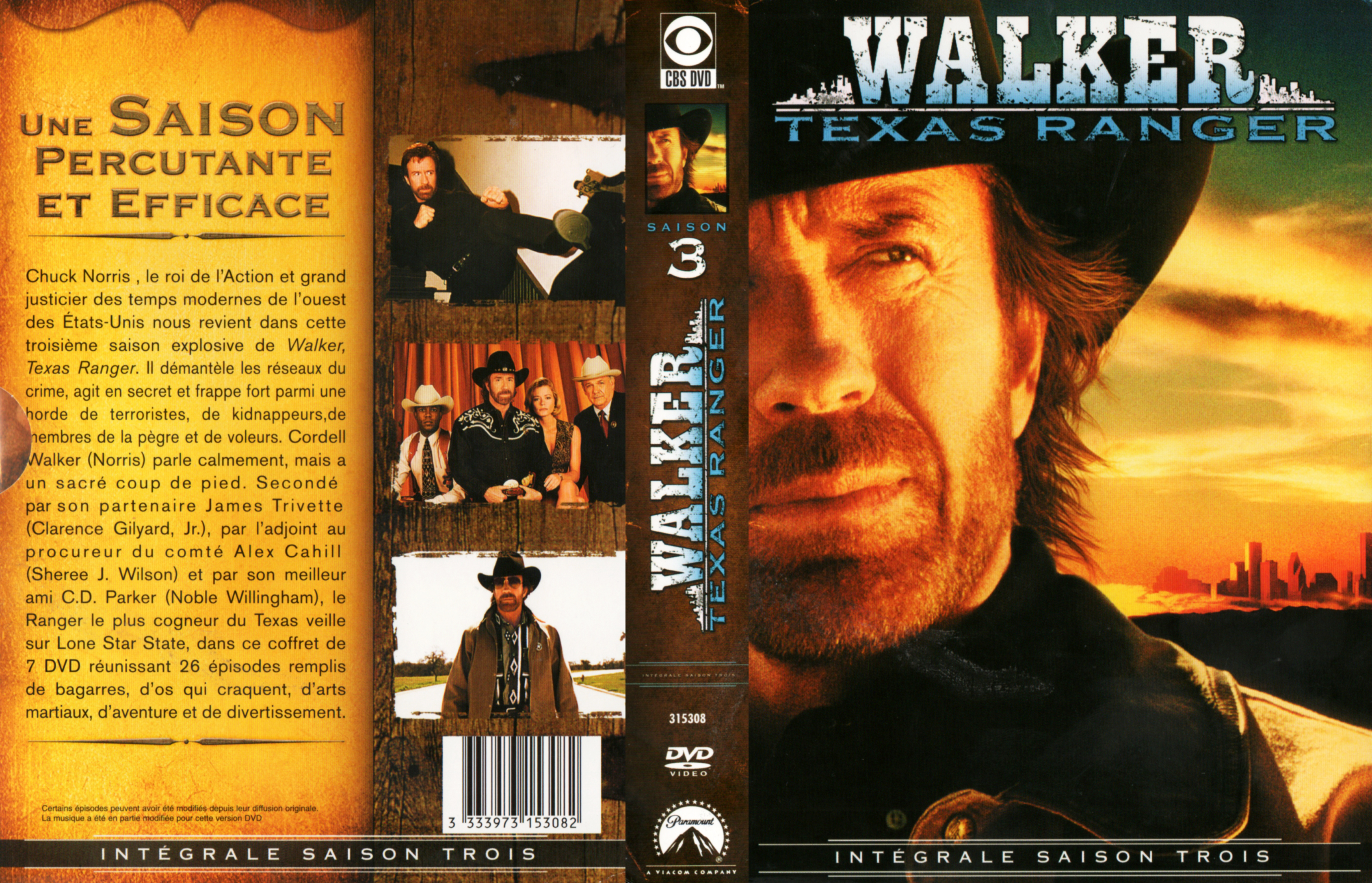 Jaquette DVD Walker Texas Ranger Saison 3 COFFRET