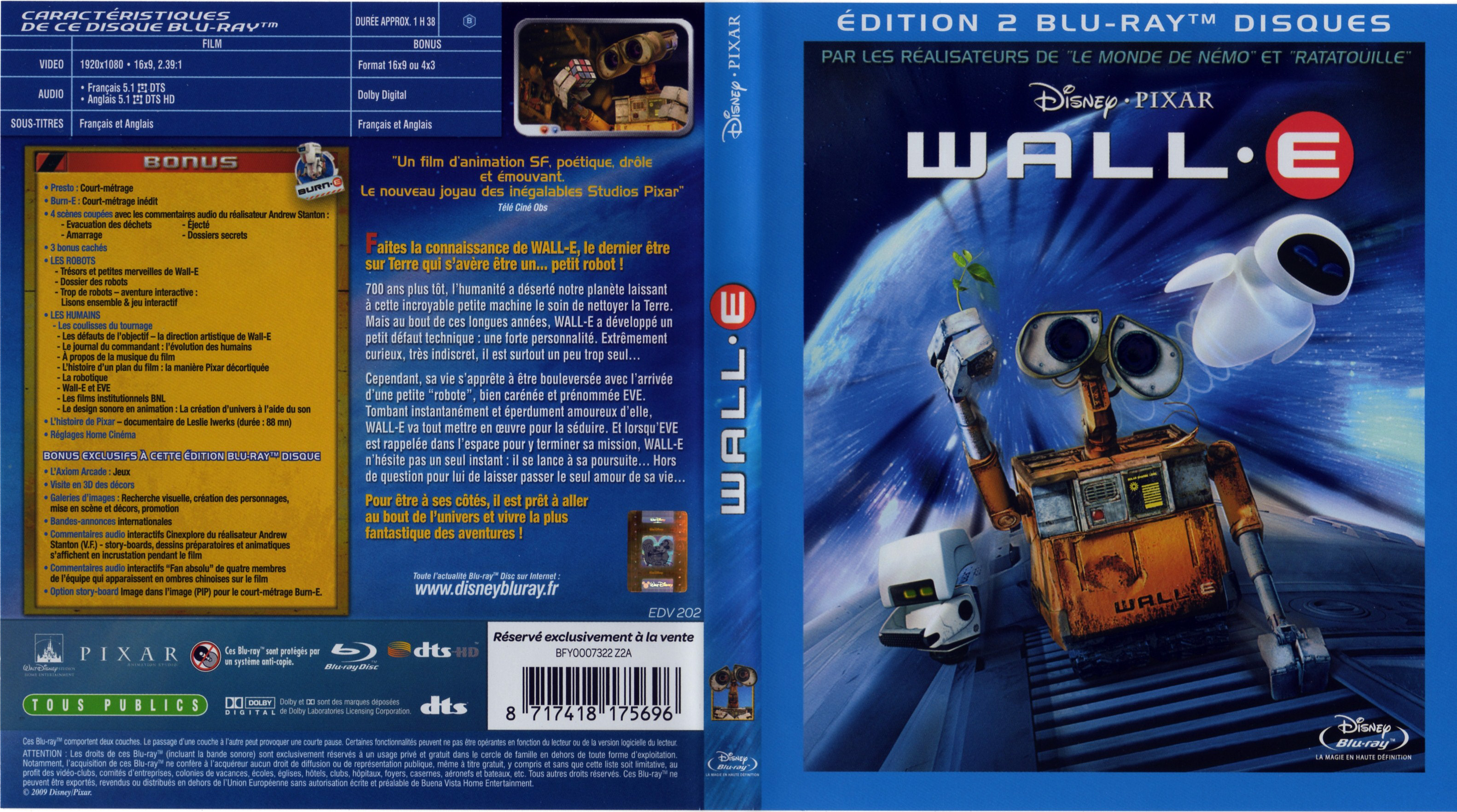 Jaquette DVD Wall-E (BLU-RAY)