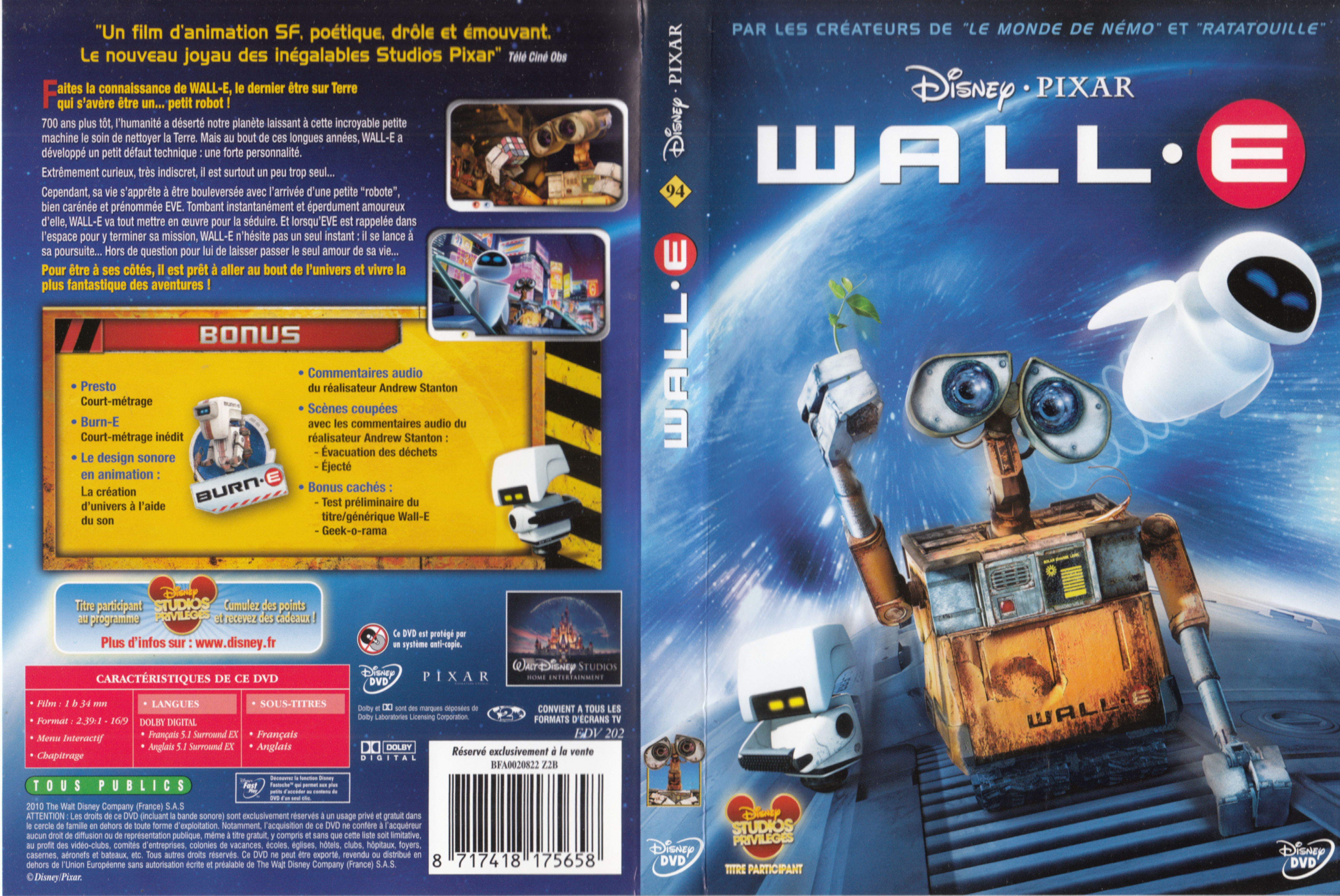 Jaquette DVD Wall-E v2