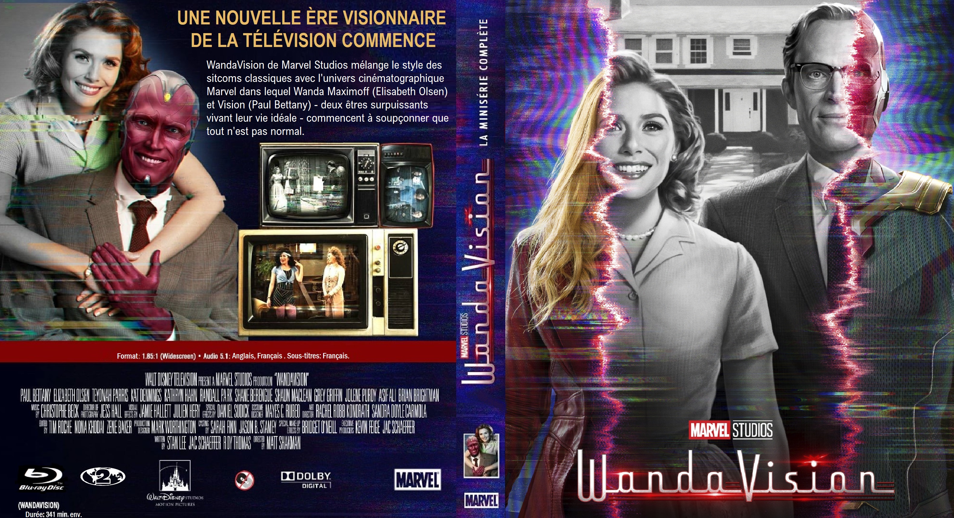 Jaquette DVD WandaVision Saison 1 custom (BLU-RAY)