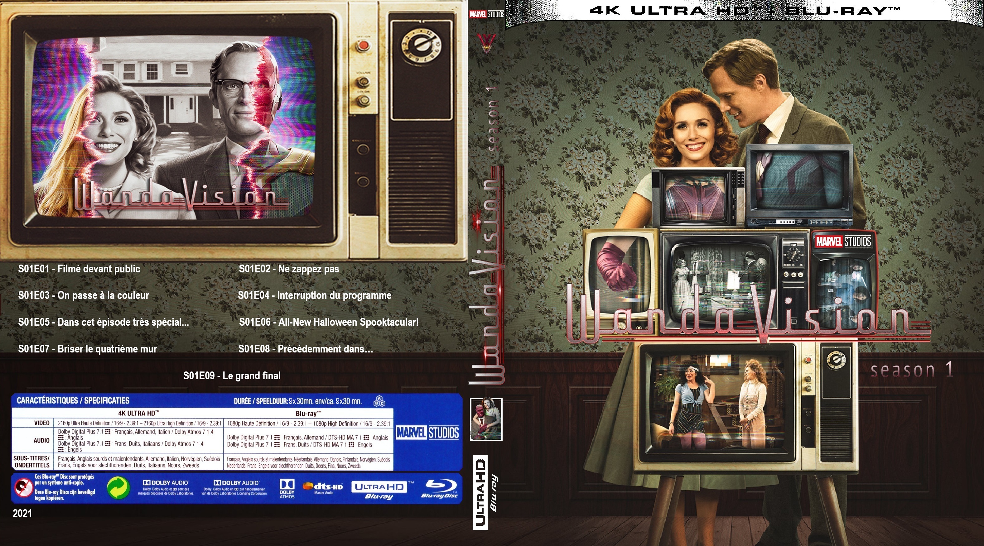 Jaquette DVD WandaVision saison-1 4K custom (BLU-RAY)