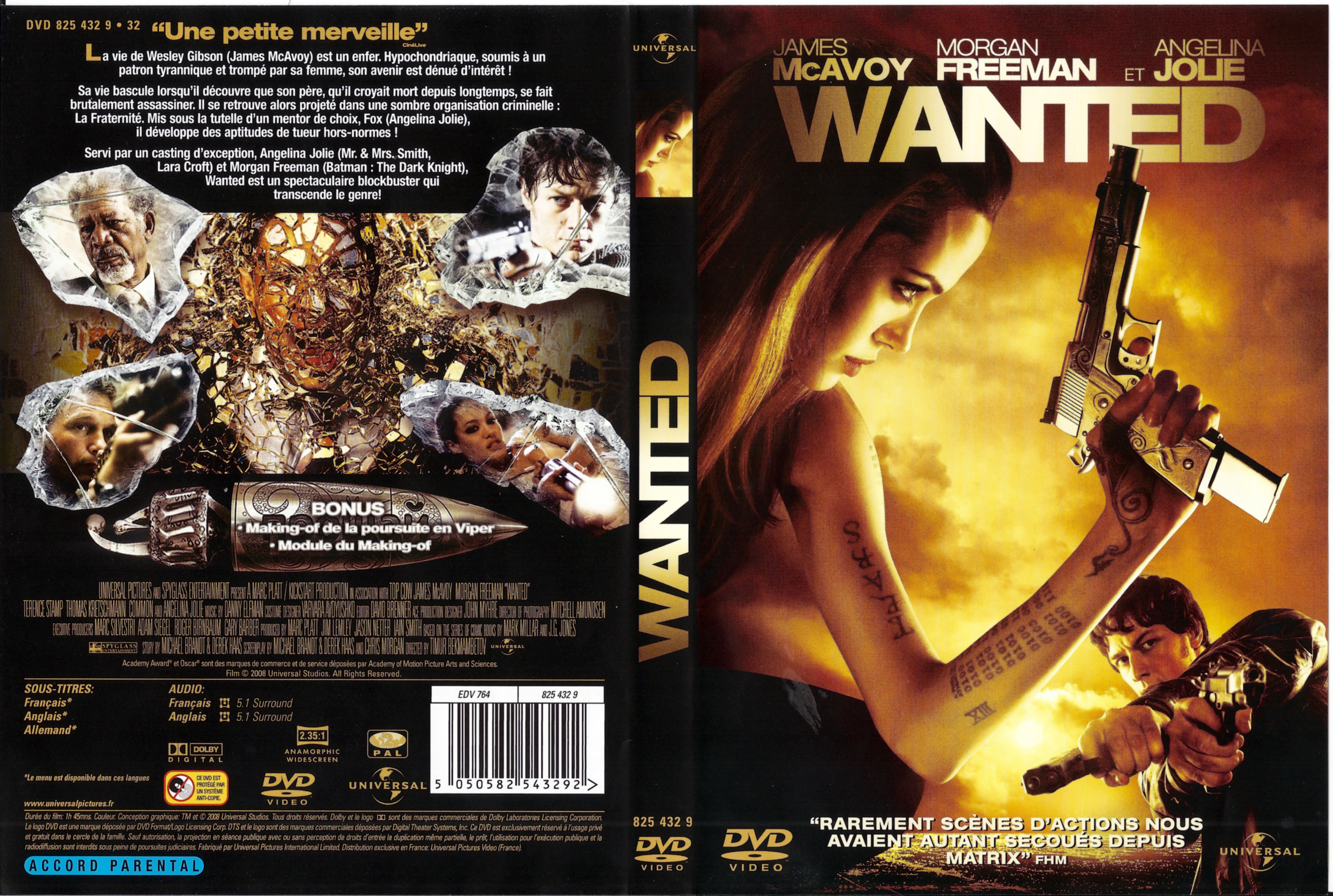 Jaquette DVD Wanted choisis ton destin