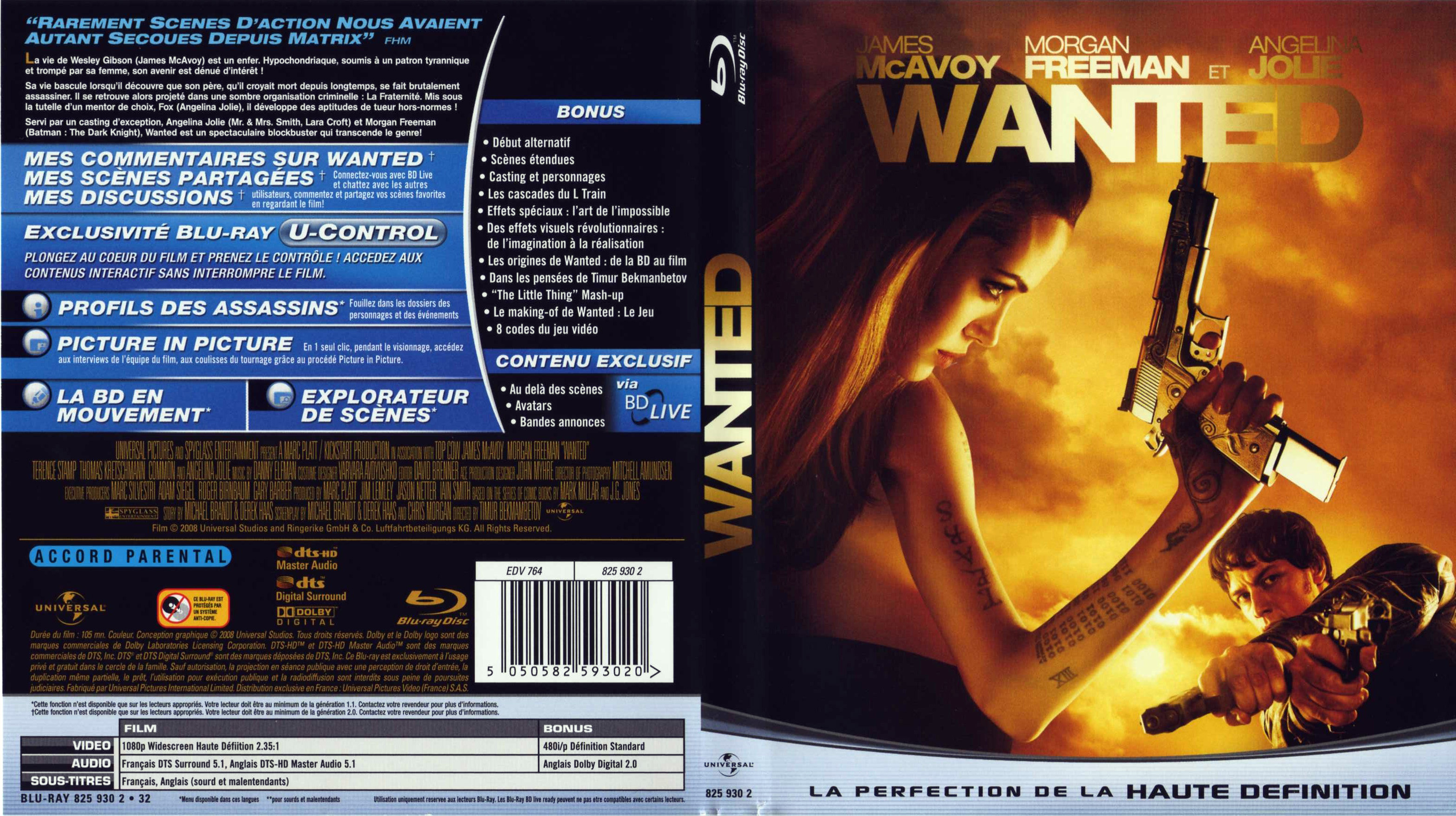 Jaquette DVD Wanted choisis ton destin (BLU-RAY)