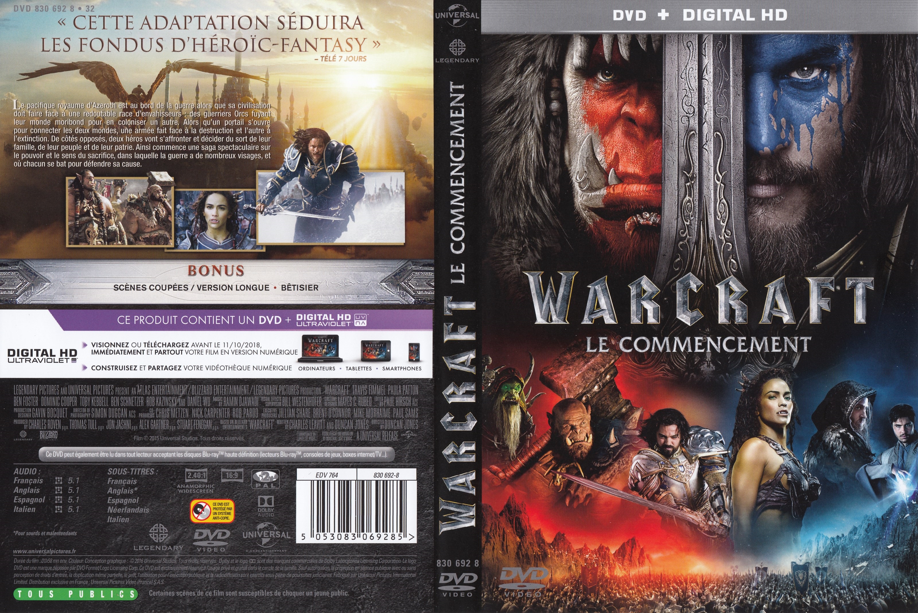 Jaquette DVD Warcraft : Le commencement