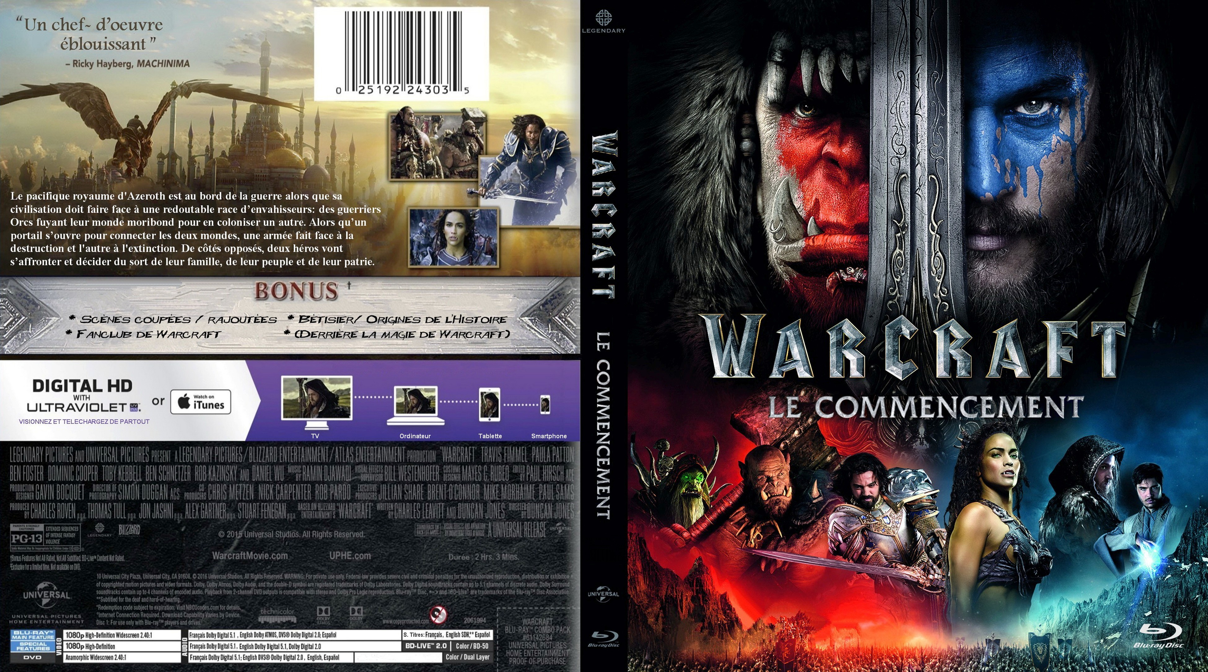 Jaquette DVD Warcraft custom (BLU-RAY)