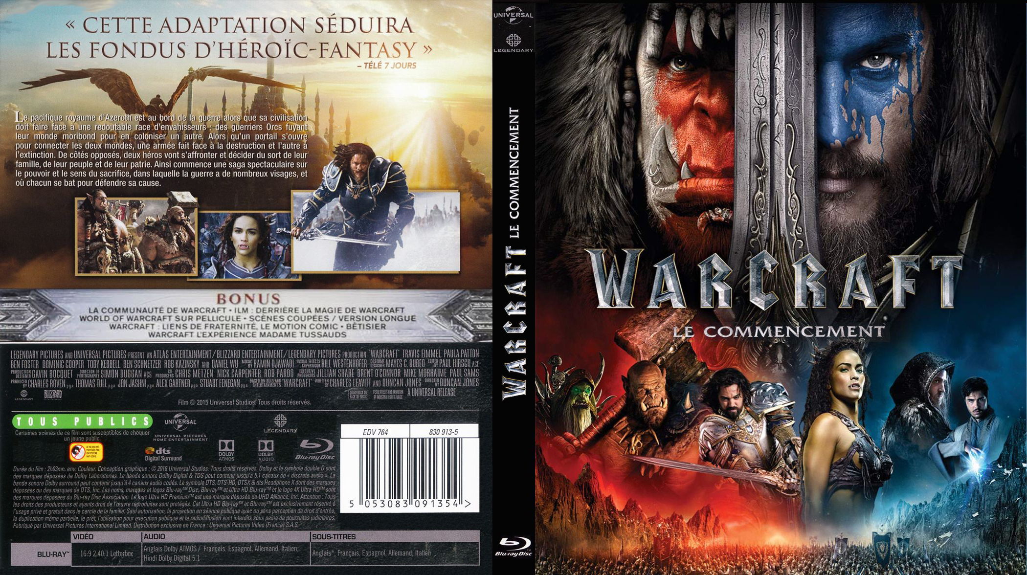 Jaquette DVD Warcraft custom (BLU-RAY) v2
