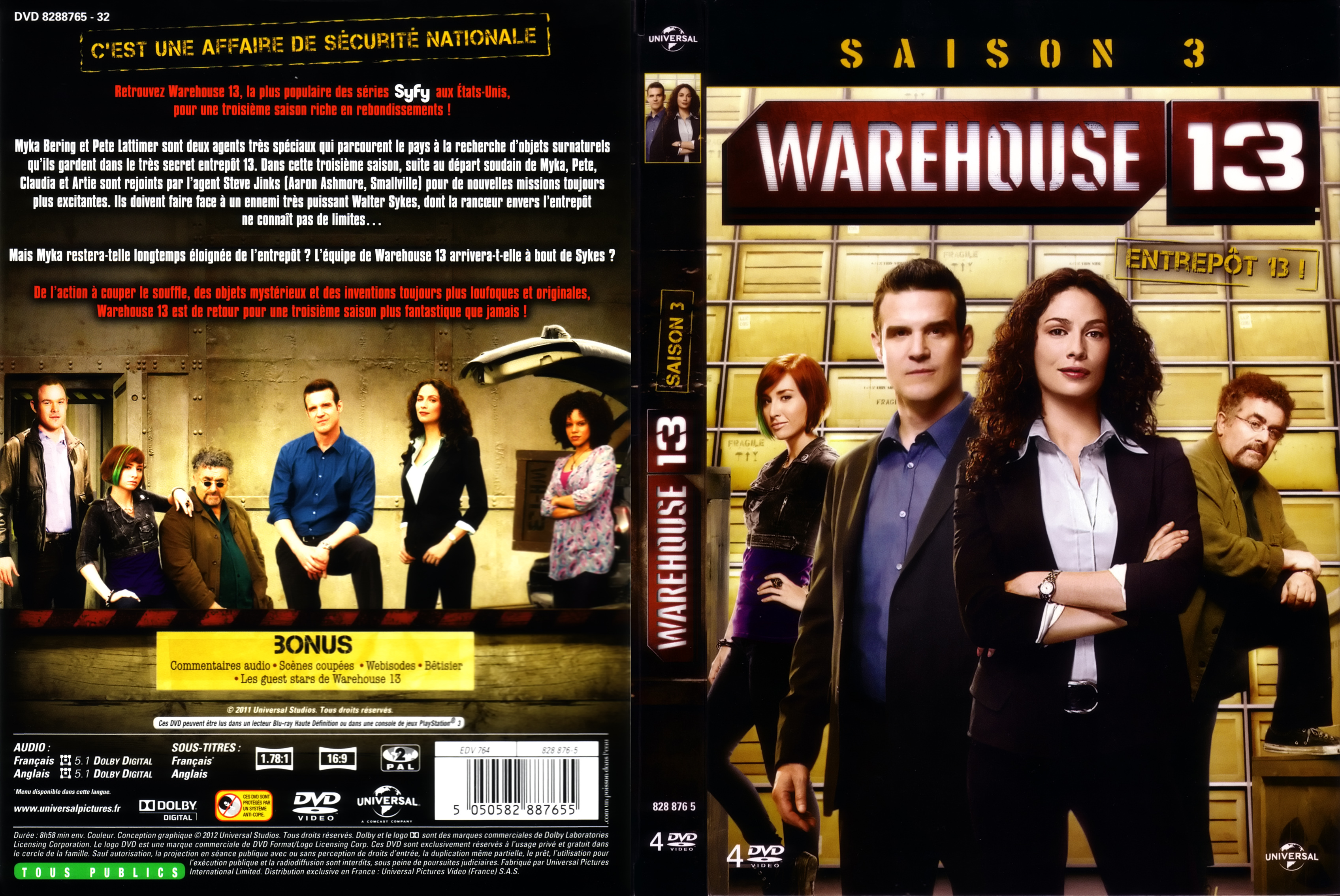 Jaquette DVD Warehouse 13 Saison 3 COFFRET.