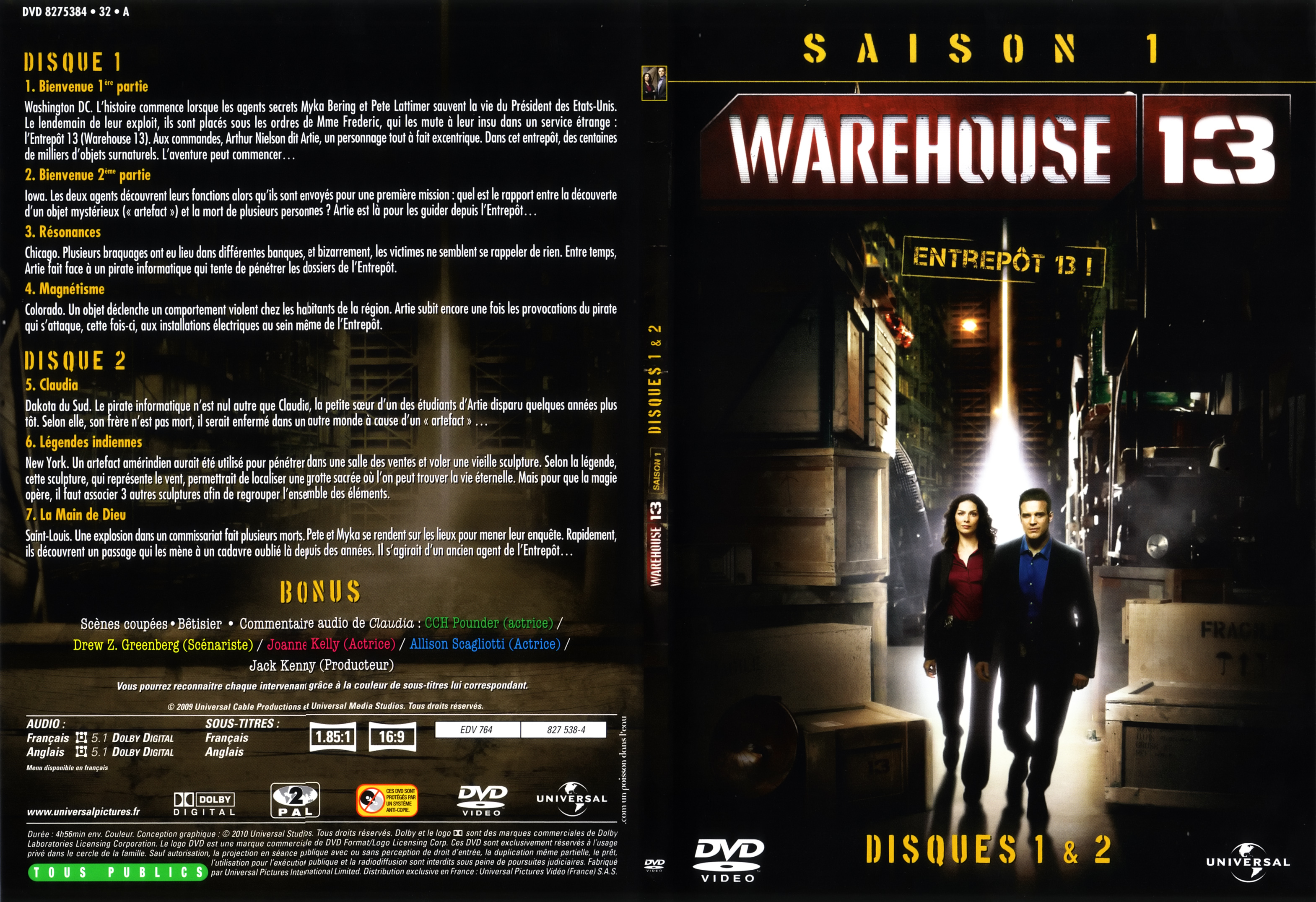 Jaquette DVD Warehouse 13 saison 1 DVD 1