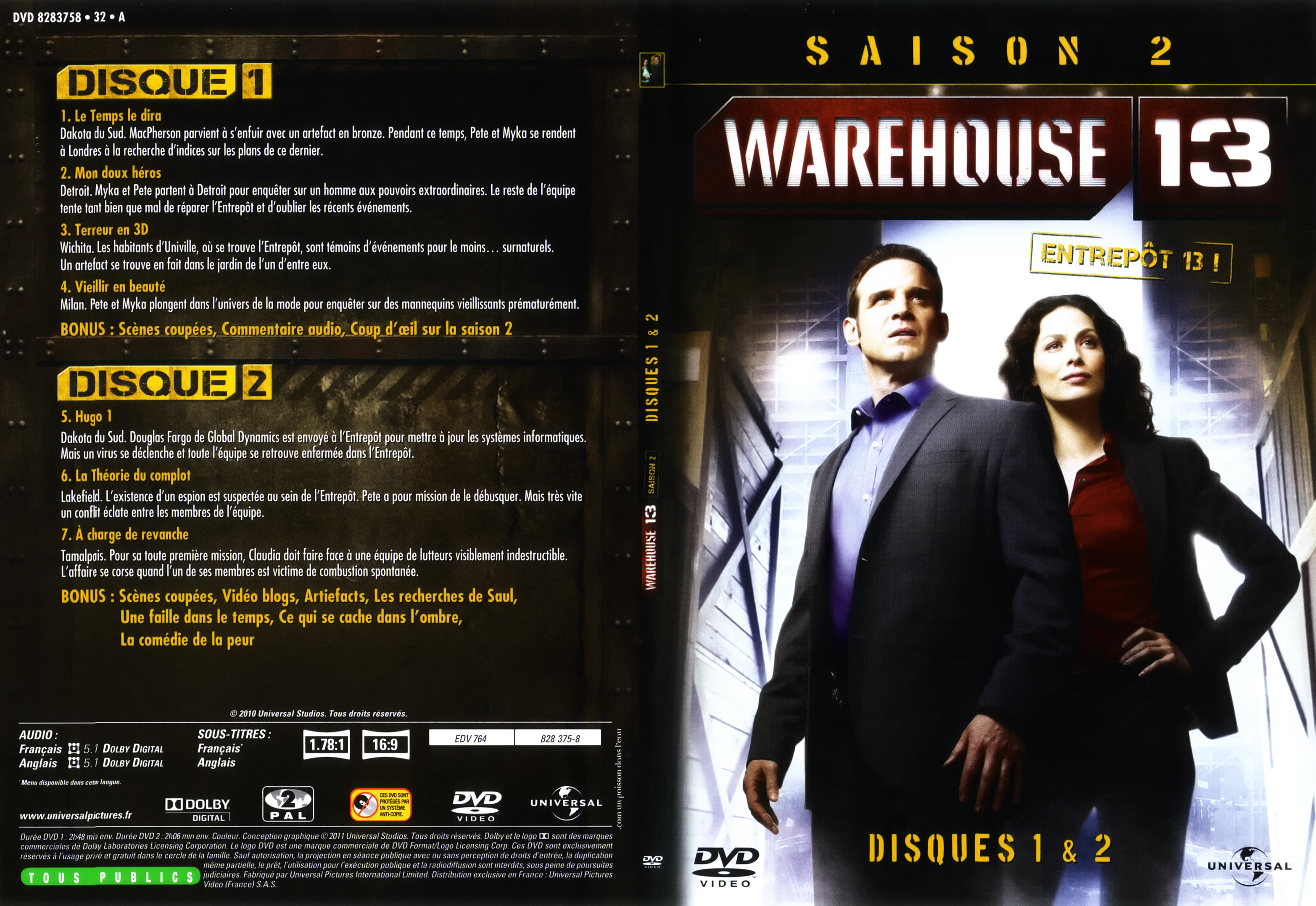 Jaquette DVD Warehouse 13 saison 2 DVD 1