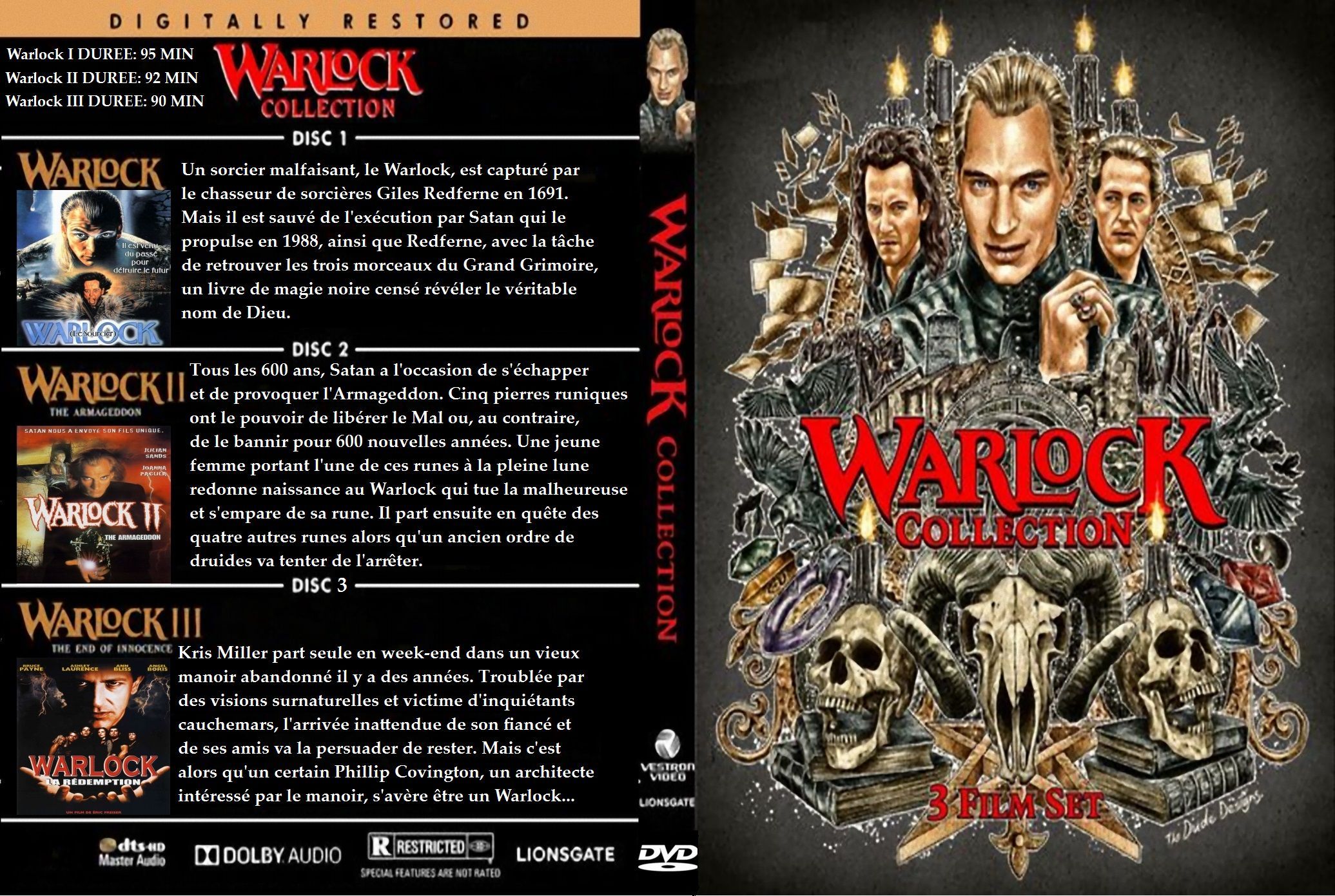 Jaquette DVD Warlock Collection Custom 