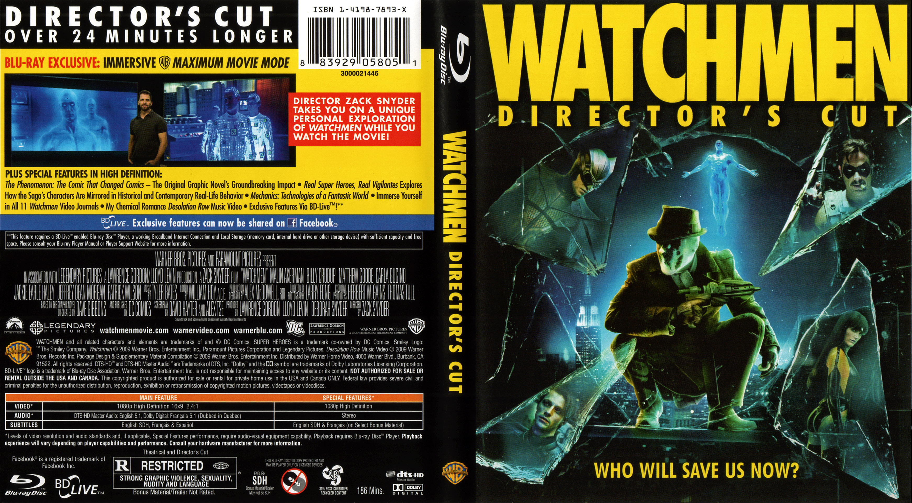 Jaquette DVD Watchmen (BLU-RAY) Zone 1