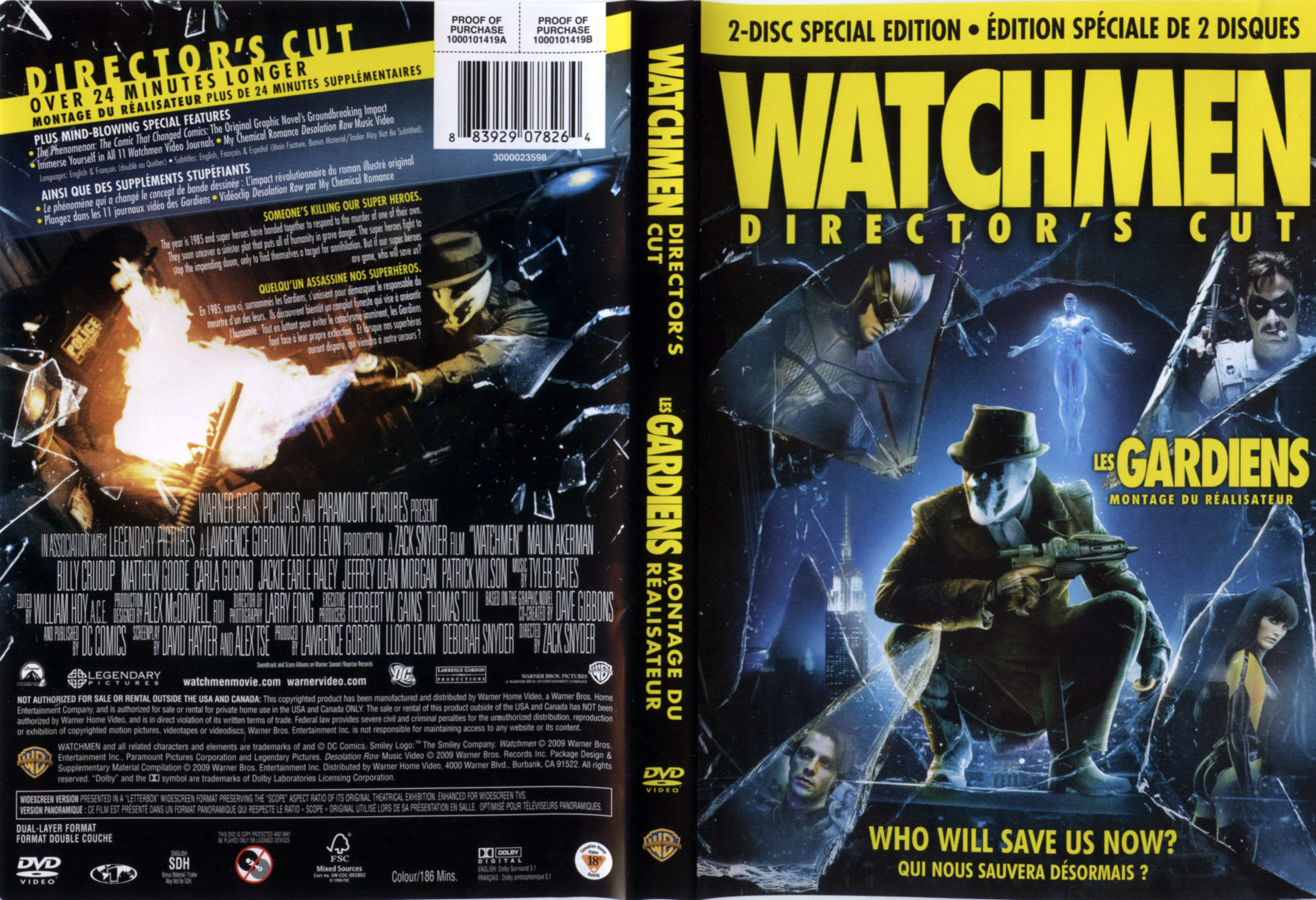 Jaquette DVD Watchmen (Canadienne)