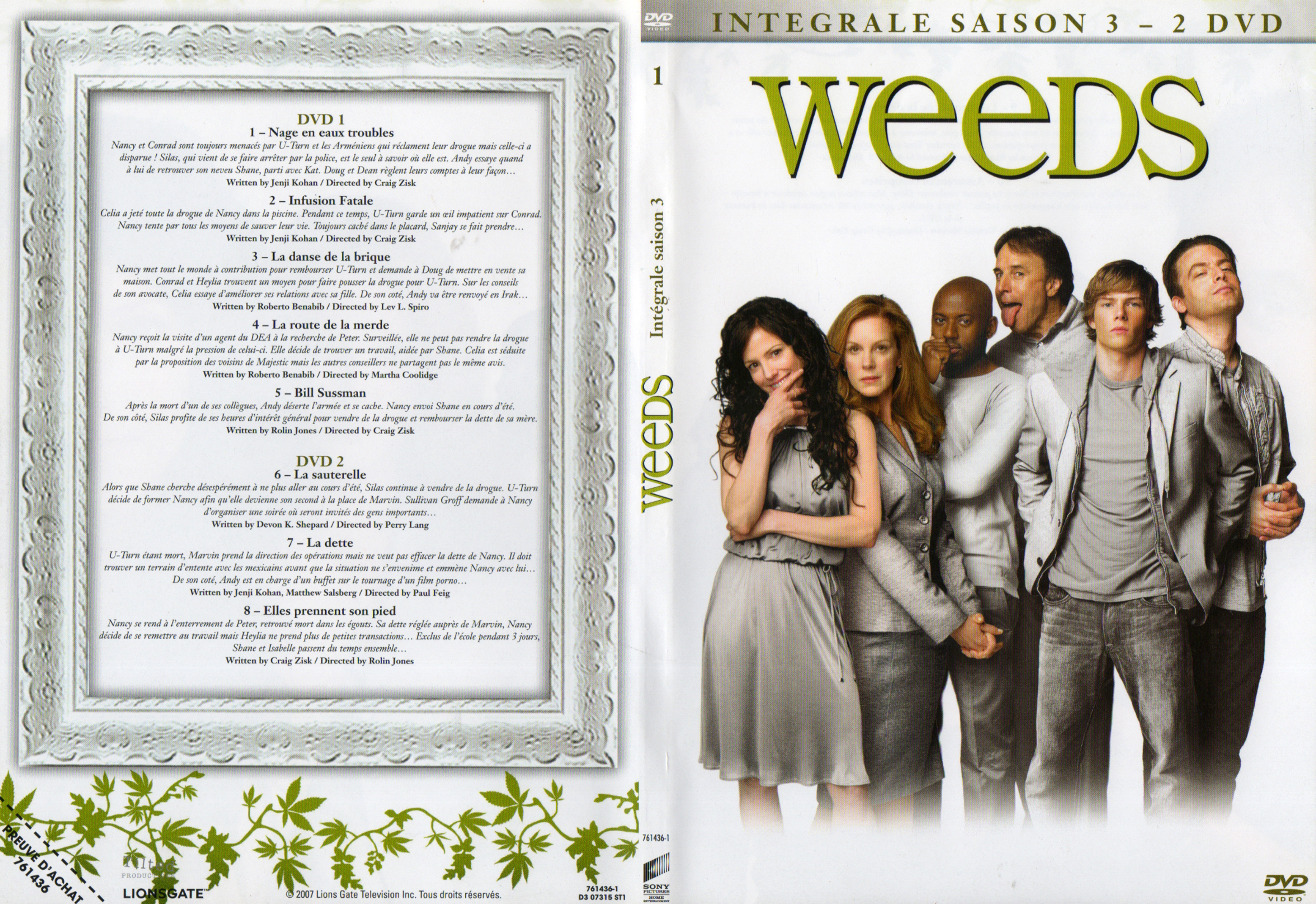 Jaquette DVD Weeds Saison 3 DVD 1