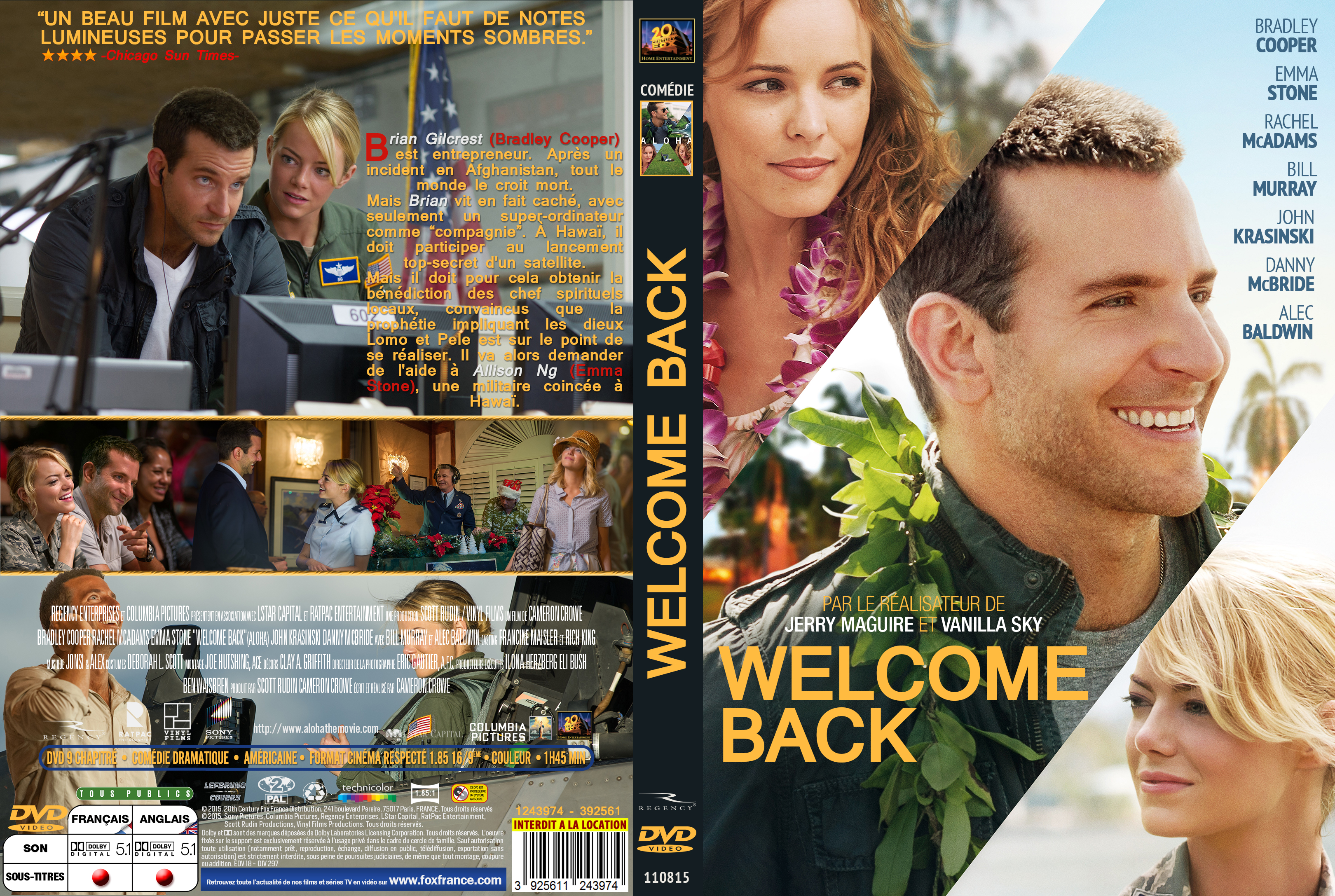 Jaquette DVD Welcome Back custom
