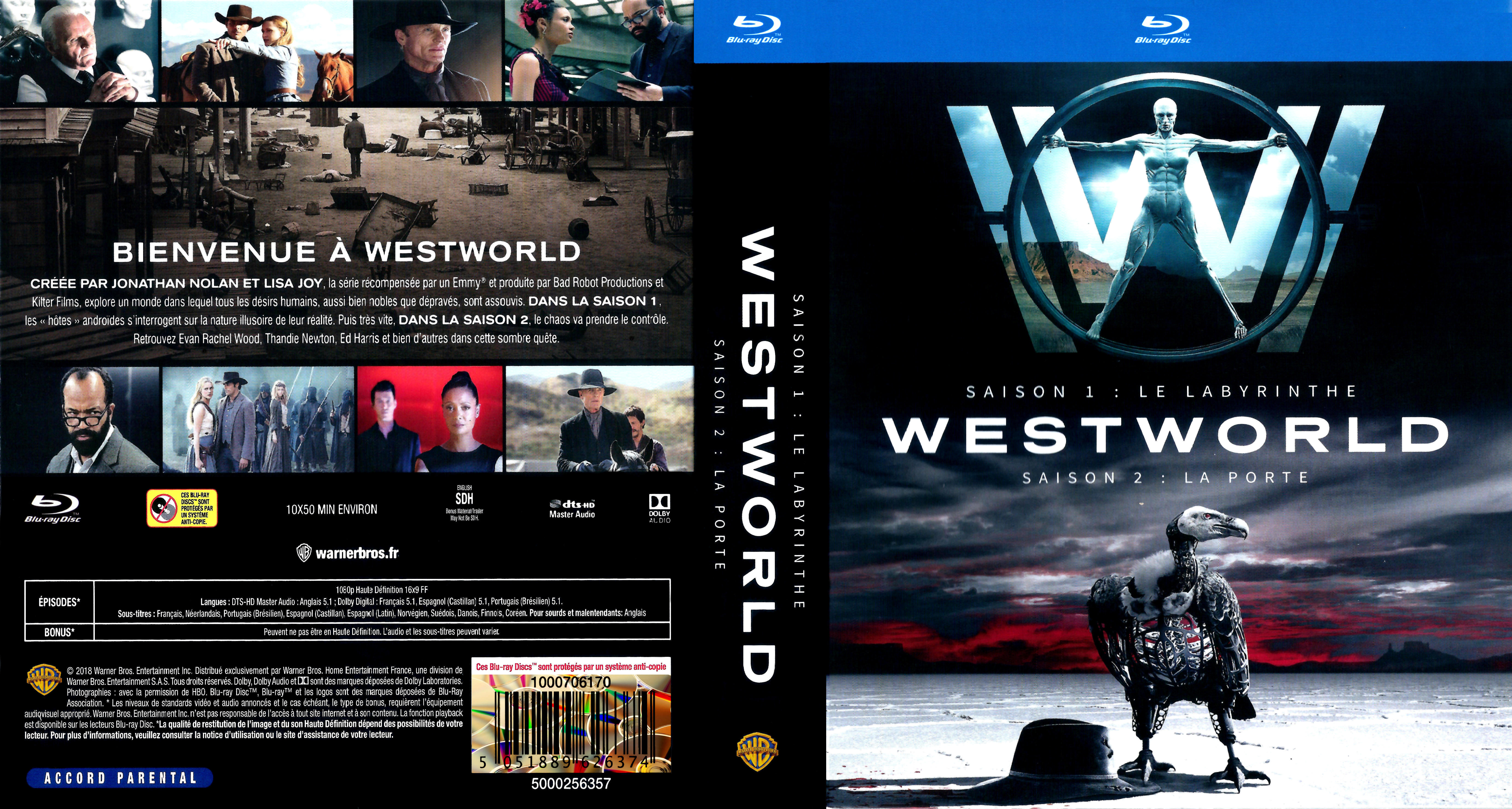 Jaquette DVD Westworld coffret saison 1 et 2 (BLU-RAY)