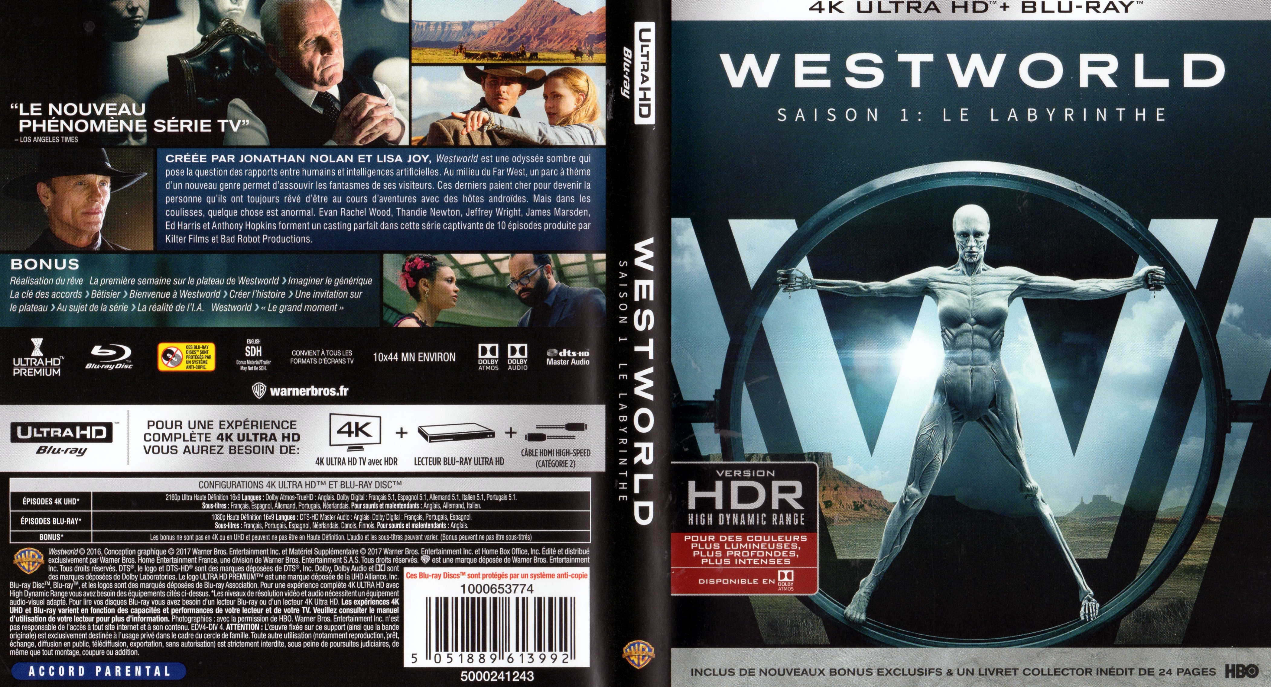 Jaquette DVD Westworld saison 1 4K (BLU-RAY)