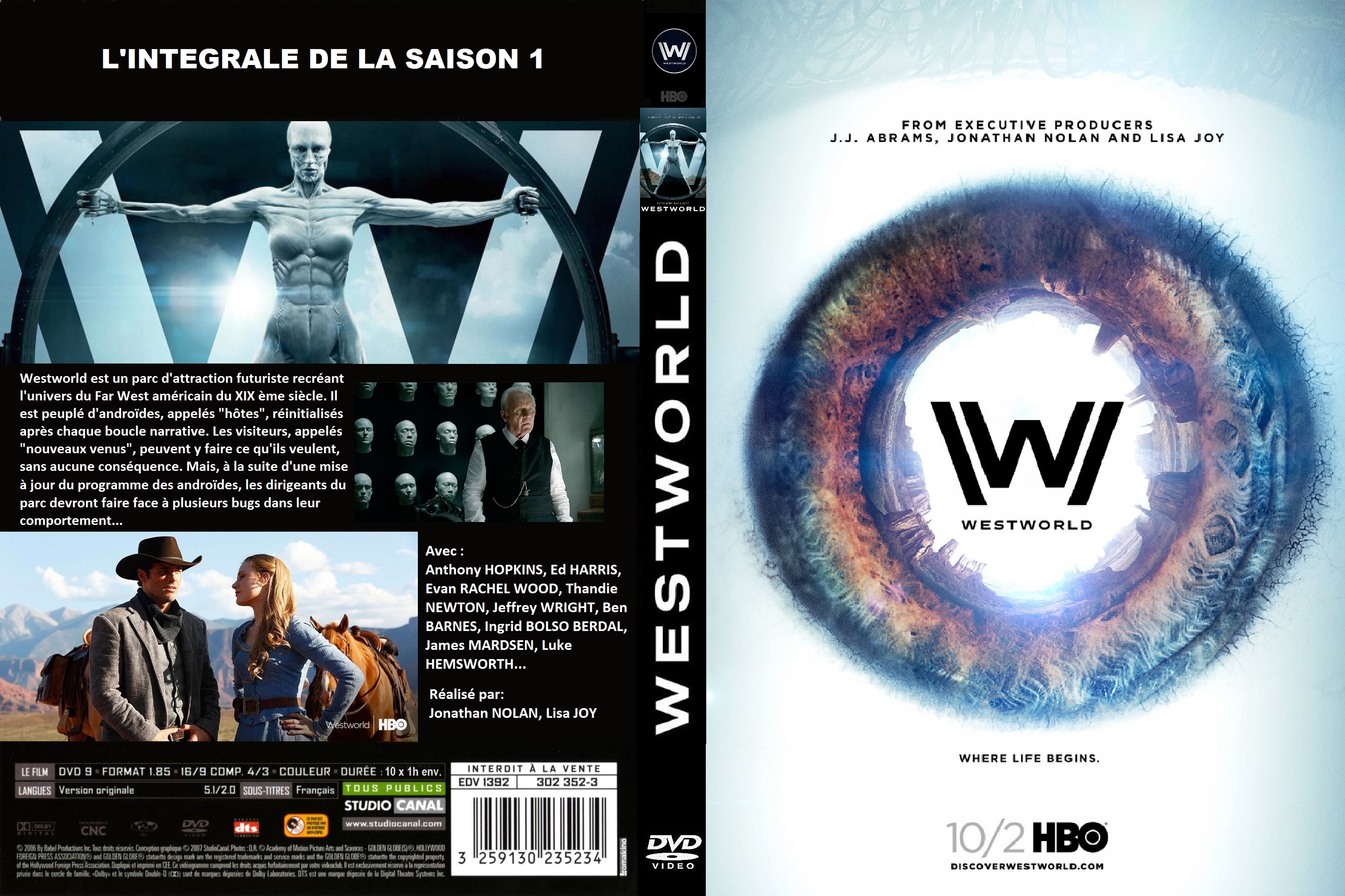 Jaquette DVD Westworld saison 1 custom