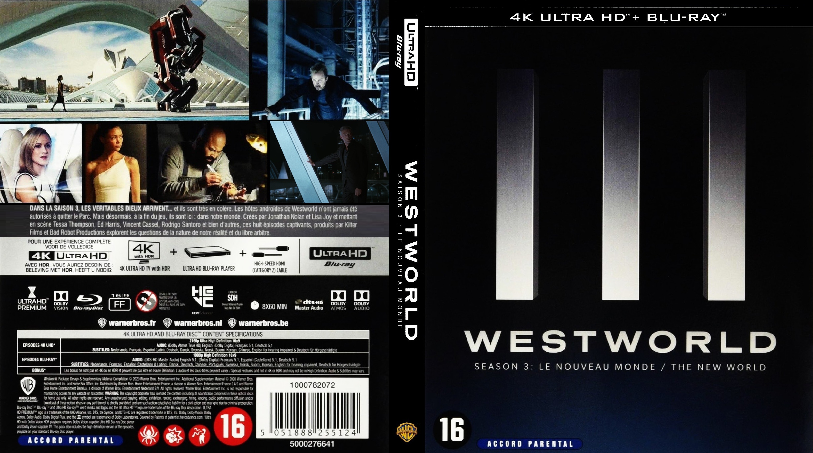 Jaquette DVD Westworld saison 3  4K custom (BLU-RAY)