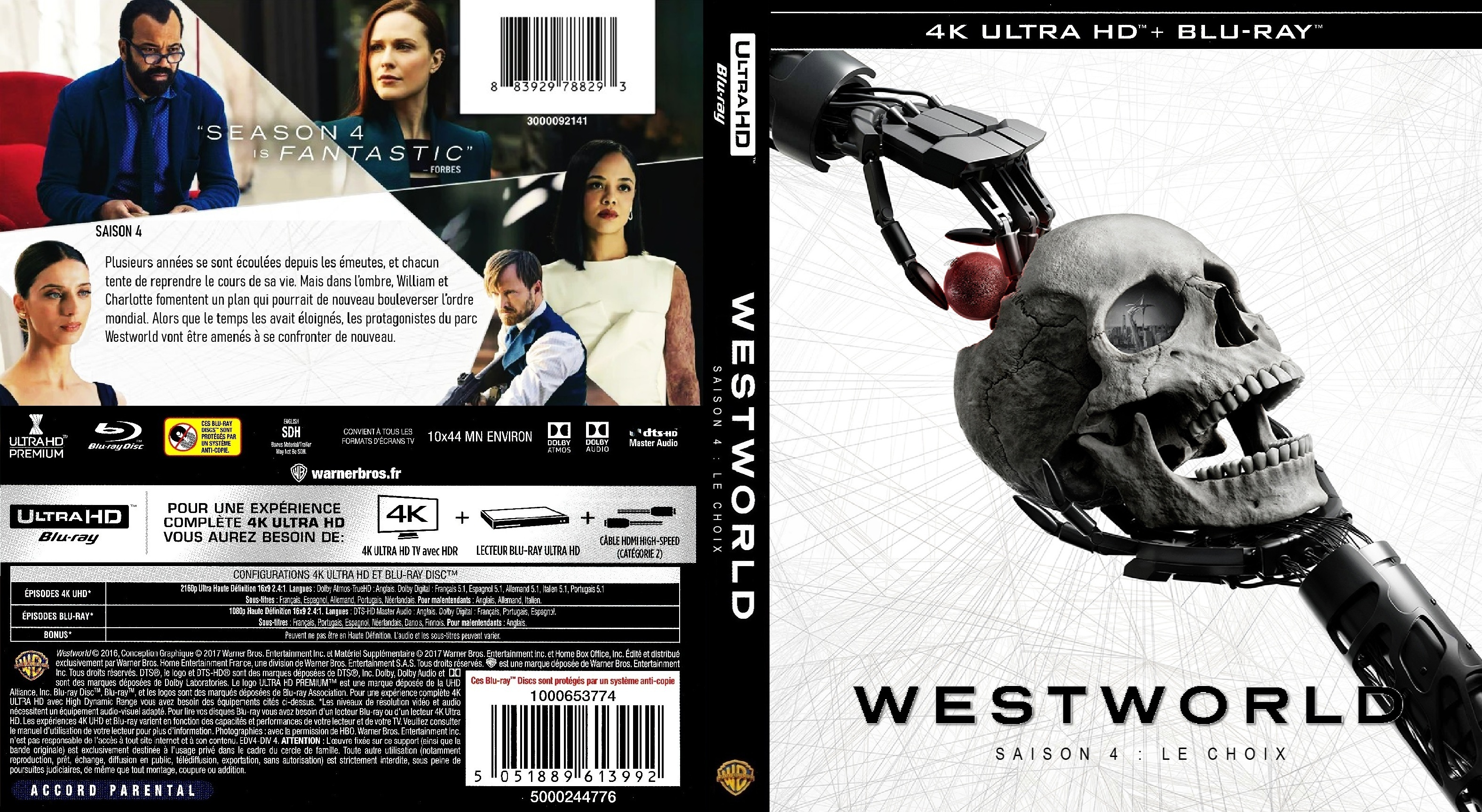 Jaquette DVD Westworld saison 4 4K custom (BLU-RAY)