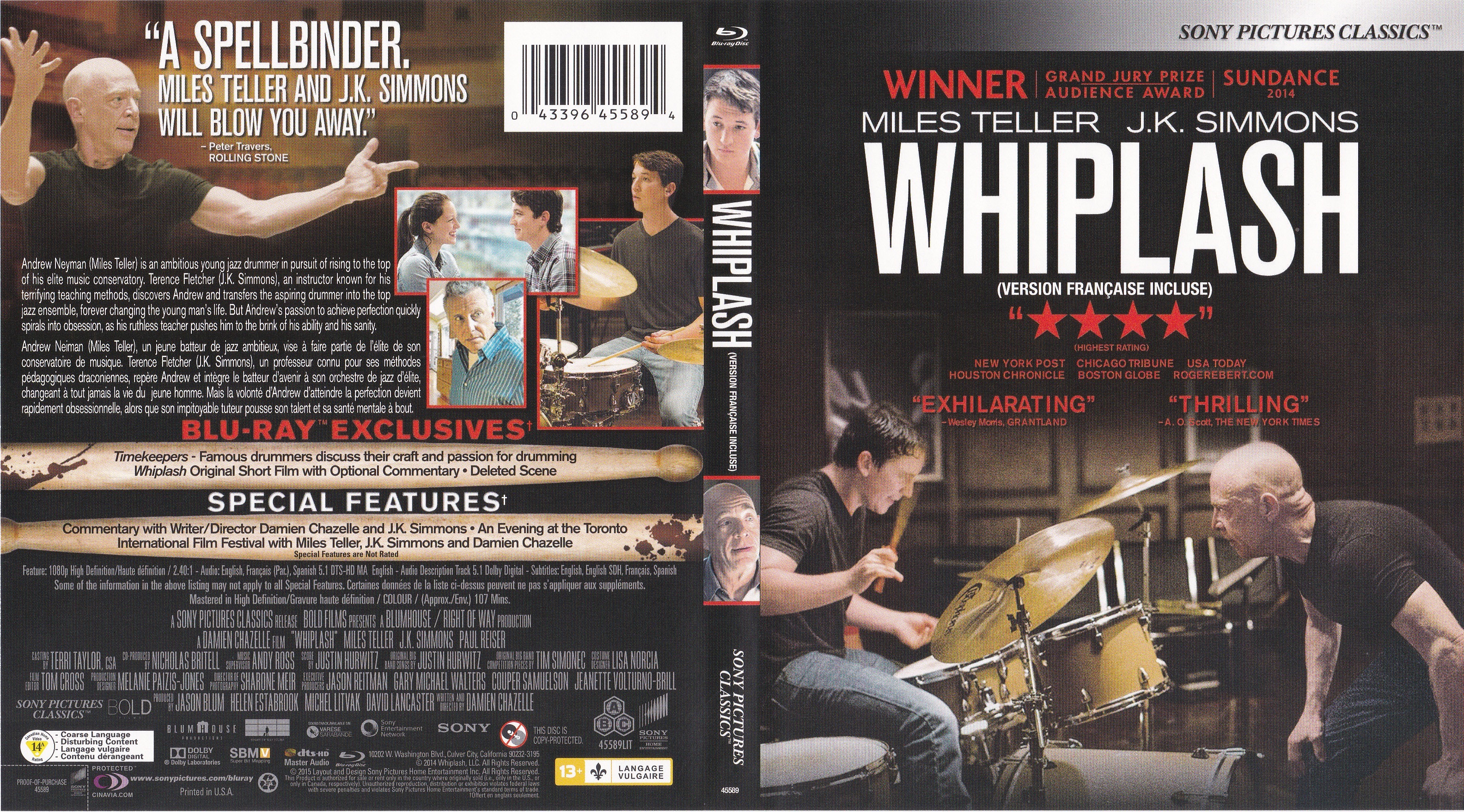 Jaquette DVD Whiplash (Canadienne) (BLU-RAY)
