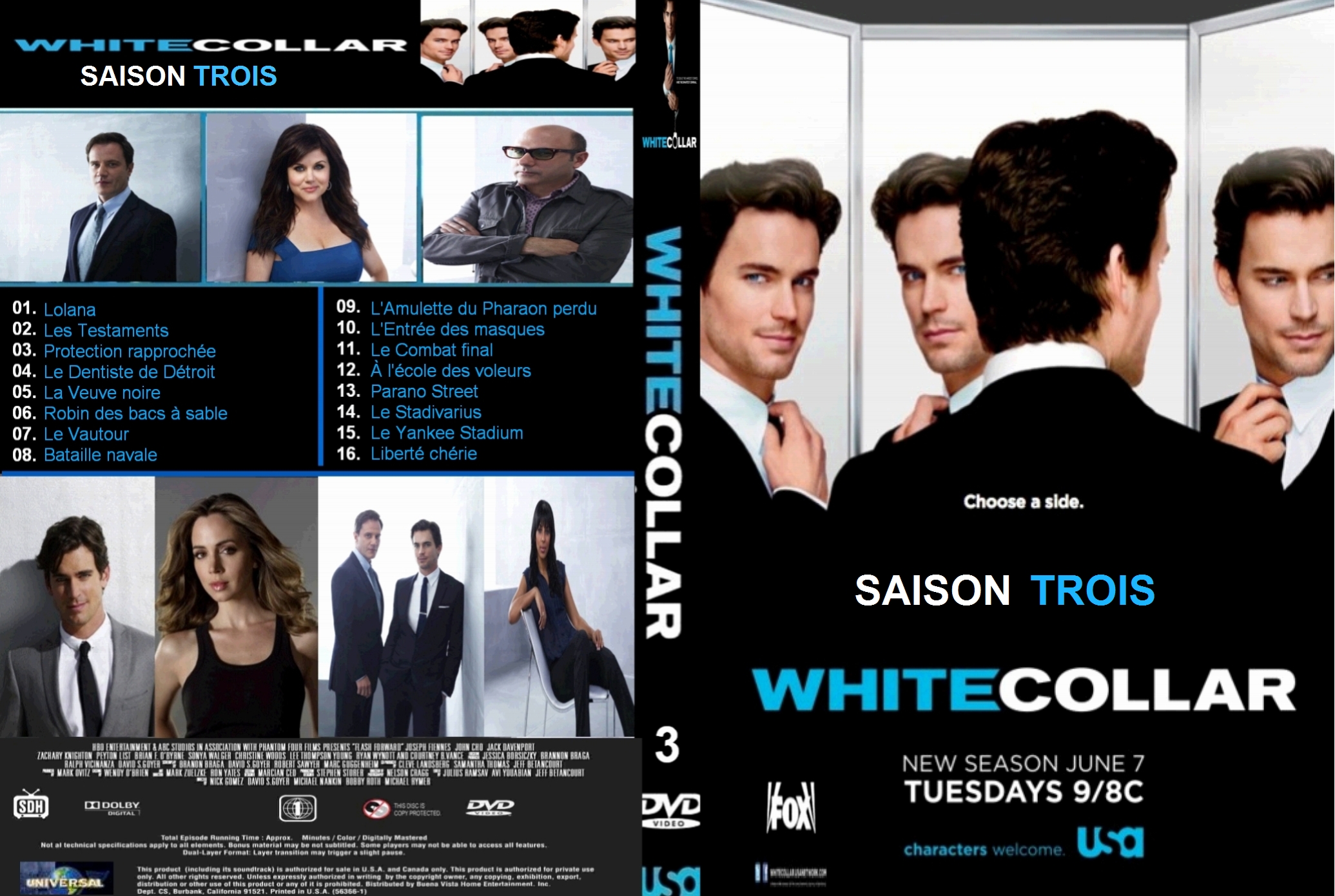 Jaquette DVD White Collar saison 3 custom